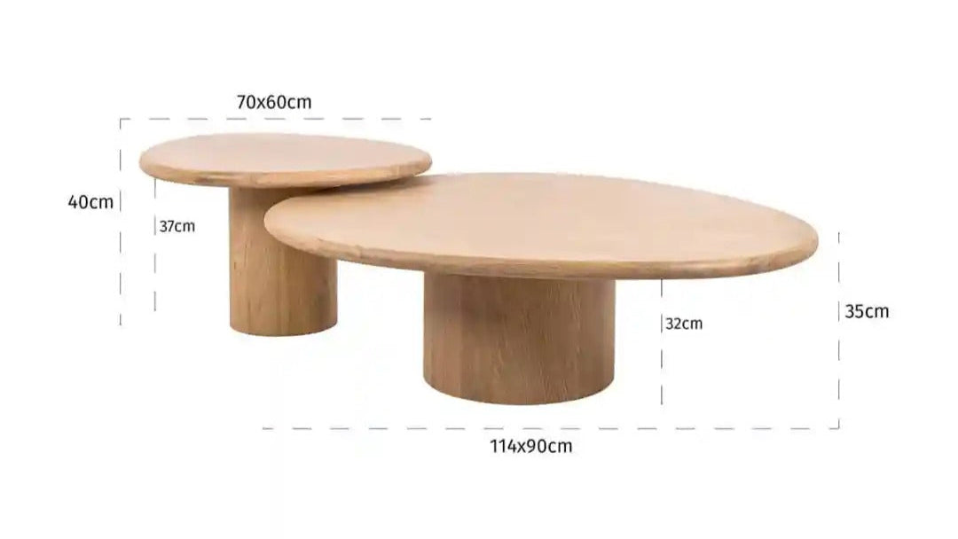 Set van salontafels OAKLEY eikenfineer