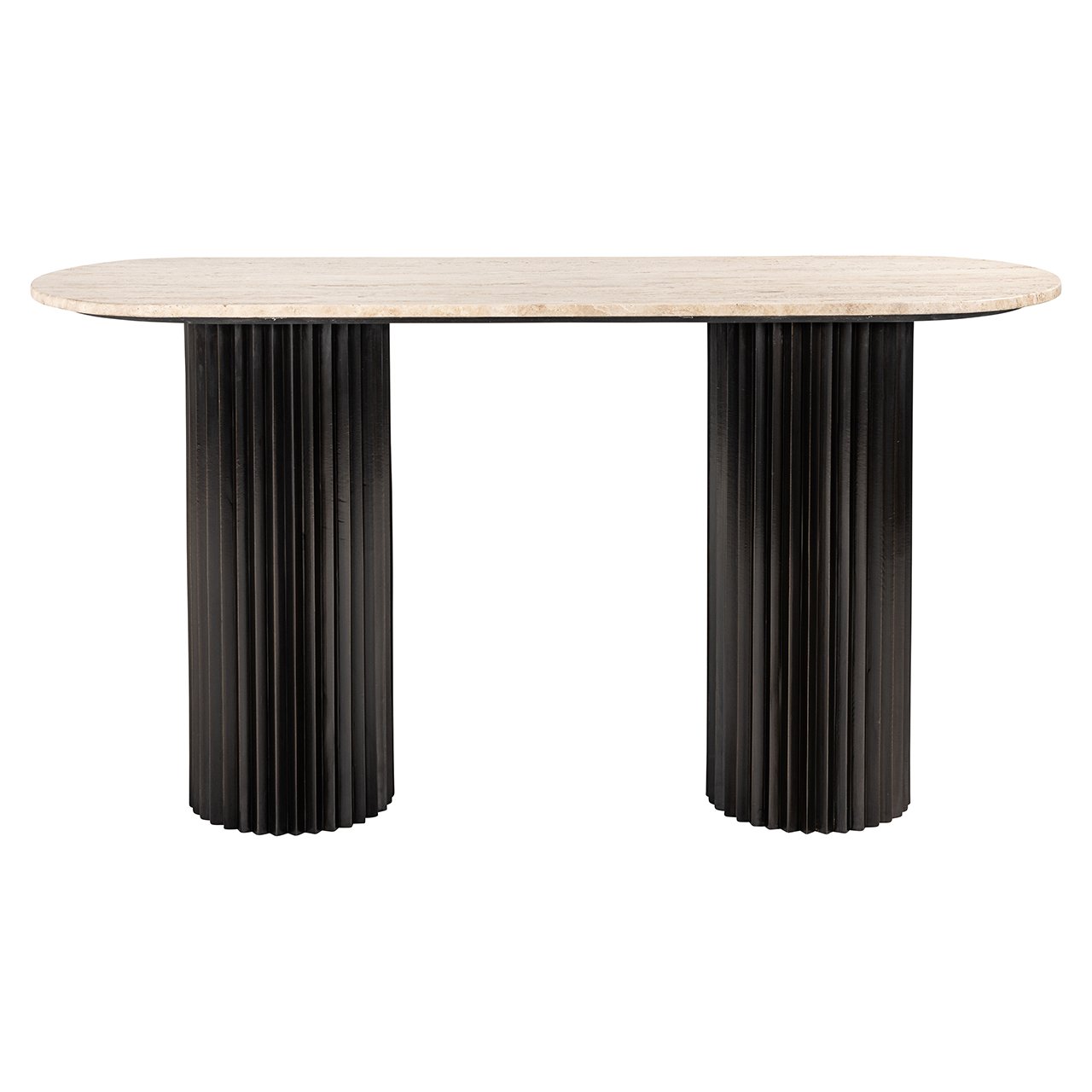 HAMPTON console black with travertine top