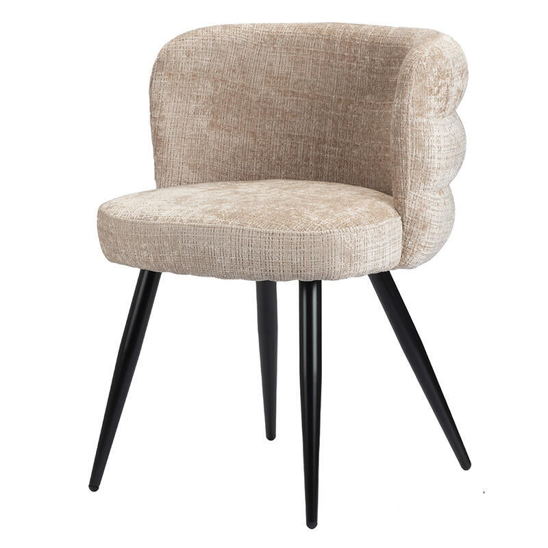 Stoel CLOUD crème beige met zwarte basis