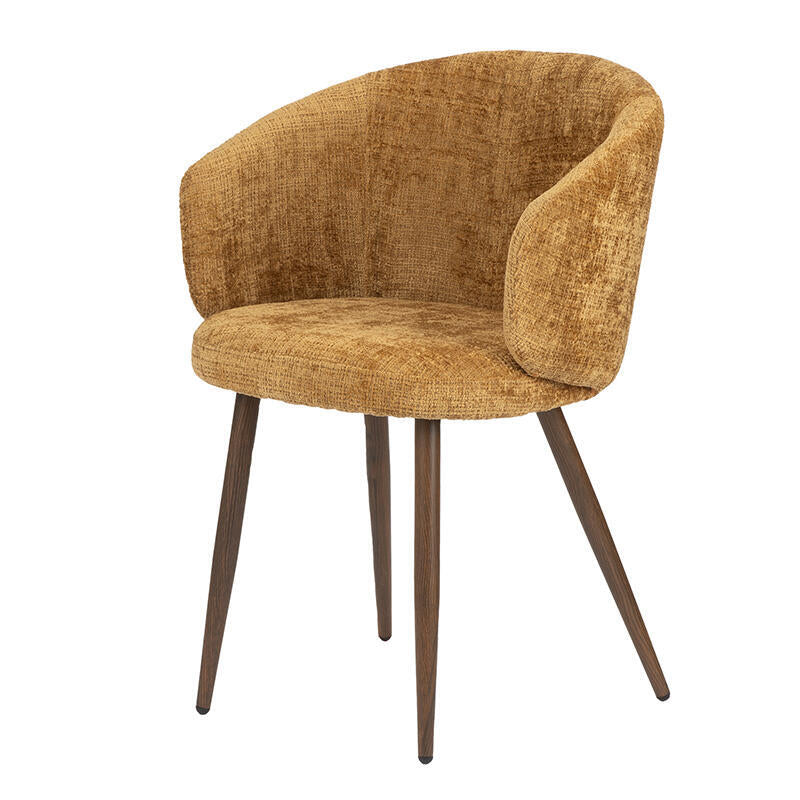 LUNA Chair in Honey with Dark Wooden Base