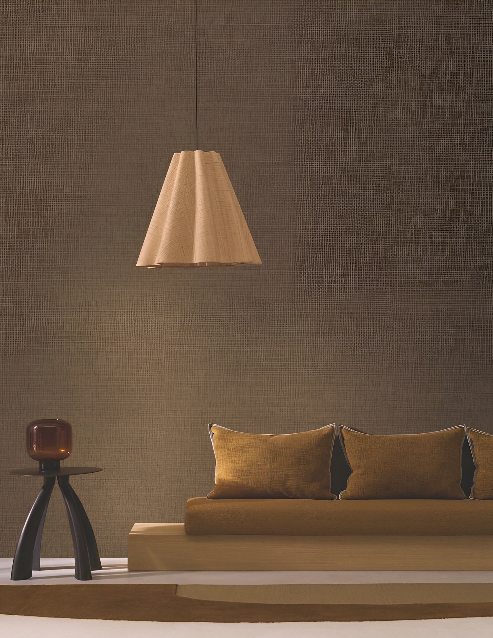 Strukturierte Tapete, die das Abaca-Gewebe imitiert - ÉBÈNE dunkelbraun