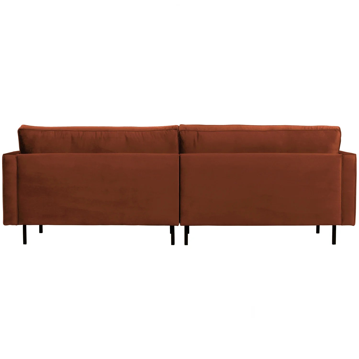 Sofa aksamitna 3-osobowa RODEO CLASSIC rdzawy – drewno