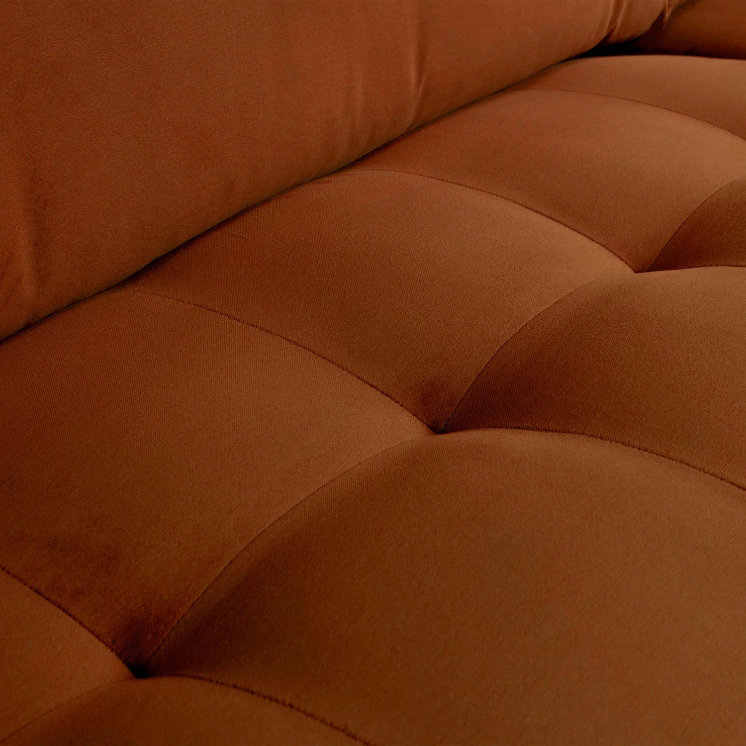 Sofa aksamitna 3-osobowa RODEO CLASSIC rdzawy do salonu – Woood