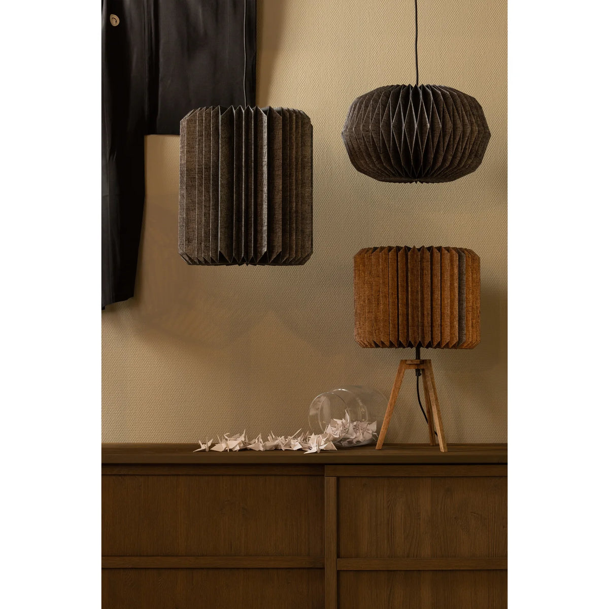 Hanglamp BONES zwart papier