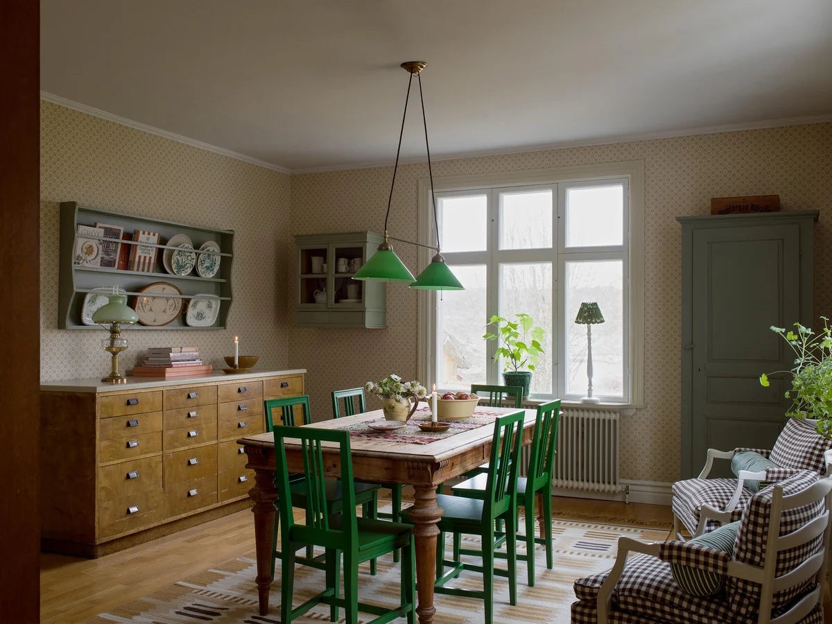 Paper non-woven wallpaper with geometric pattern STELLA light beige with yellow