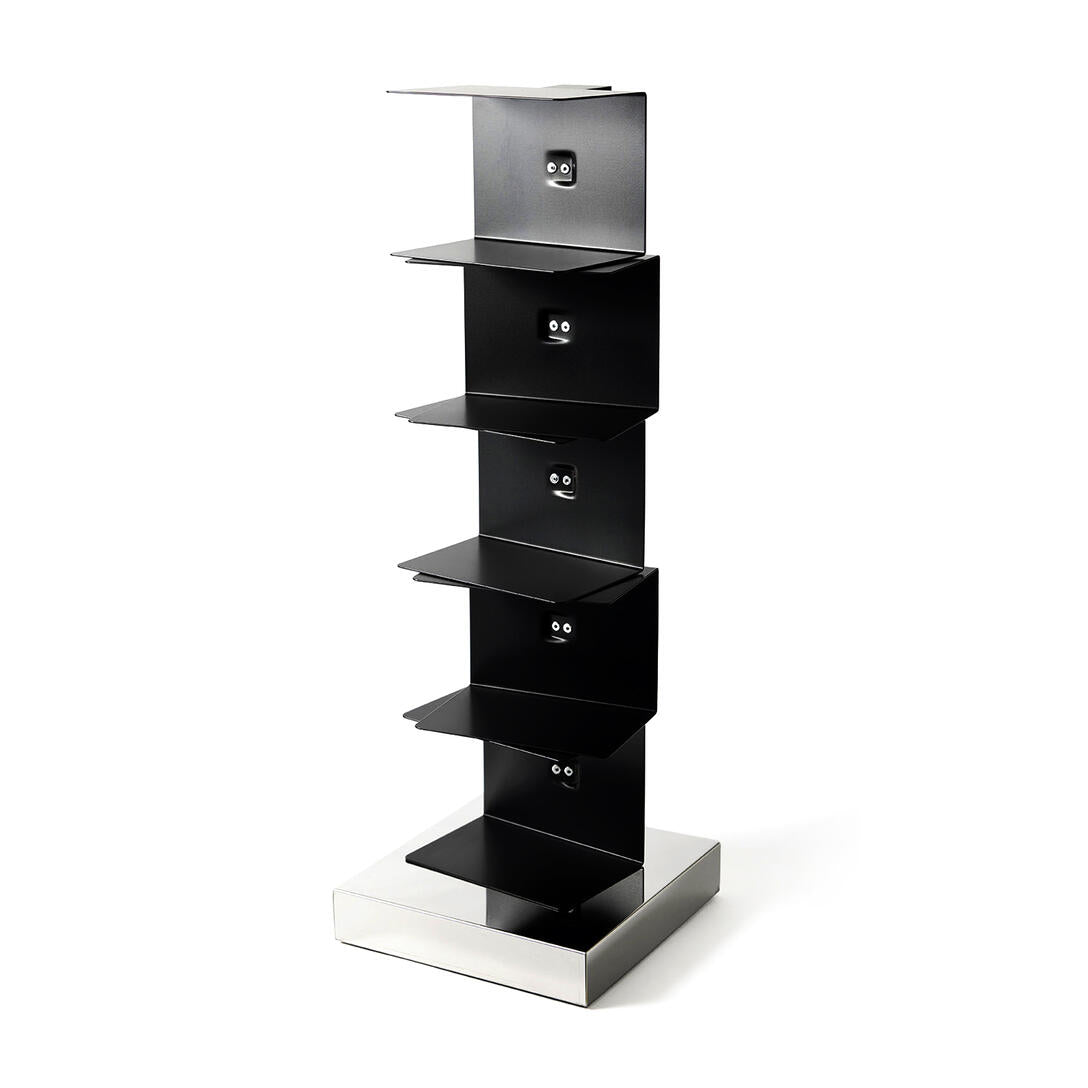Zwarte PTOLOMEO ORIGINAL boekenrek met stalen basis