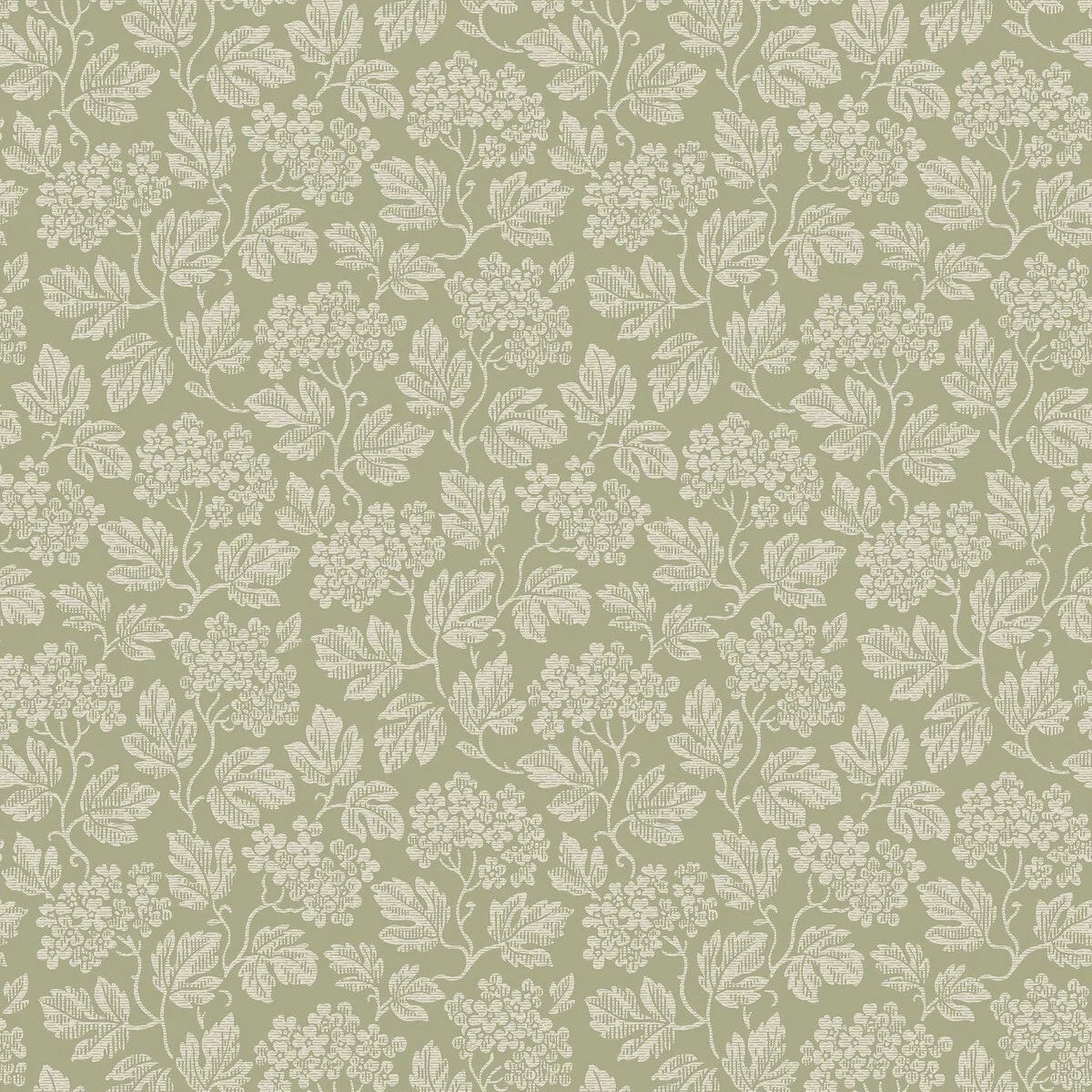 Vliesbehang van papier met plantaal patroon HAGTORN groen