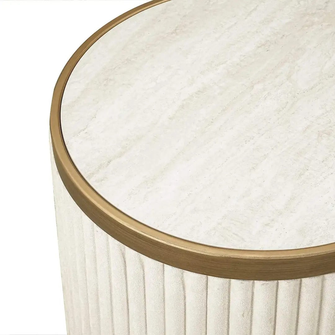TIVOLI White Side Table Set with Gold
