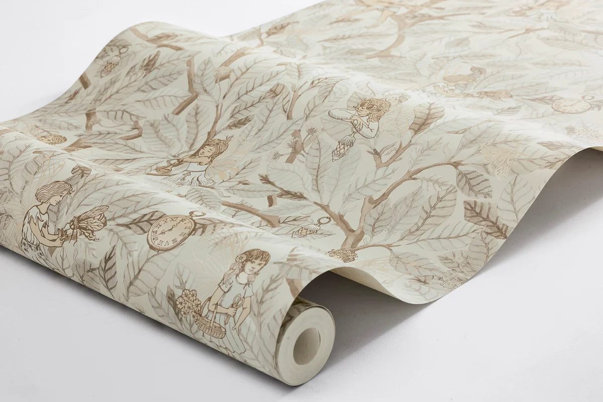 Children's wallpaper with a fairy tale fairy motif FAIRIES beige