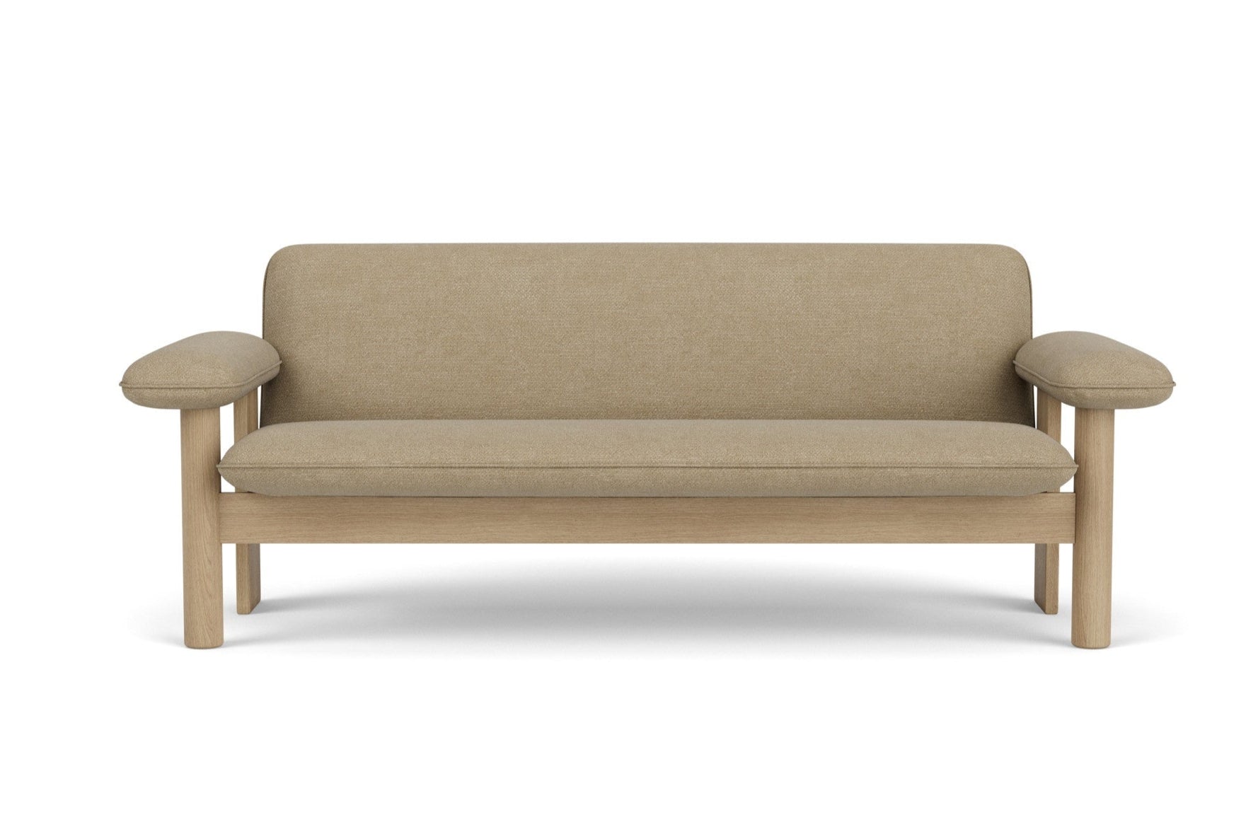 BRASILIA Sofa in Beige with Oak Base