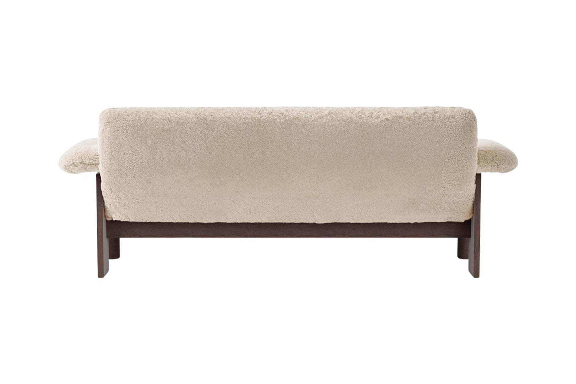 BRASILIA Sofa with Sheepskin and Dark Oak Base