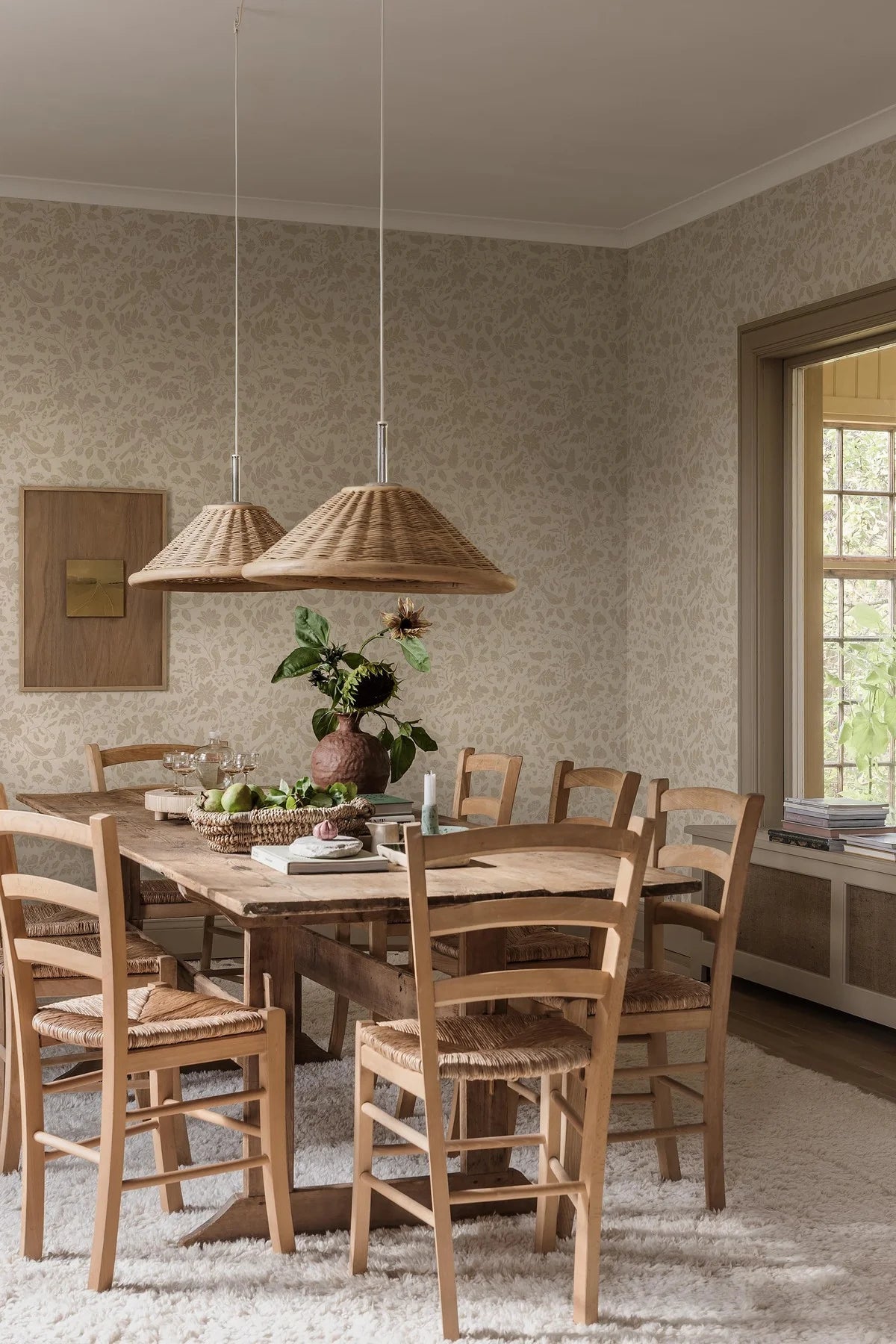 Behang met plantaal en dierlijk motief ISIDOR beige