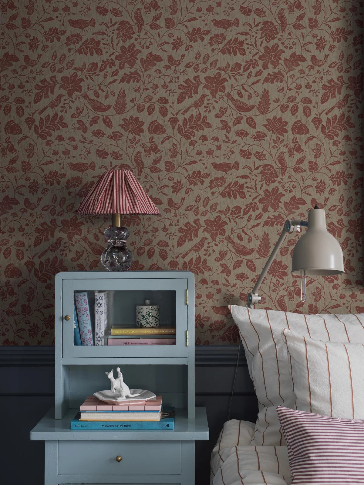 ISIDOR Brown Wallpaper with Plant and Animal Motif
