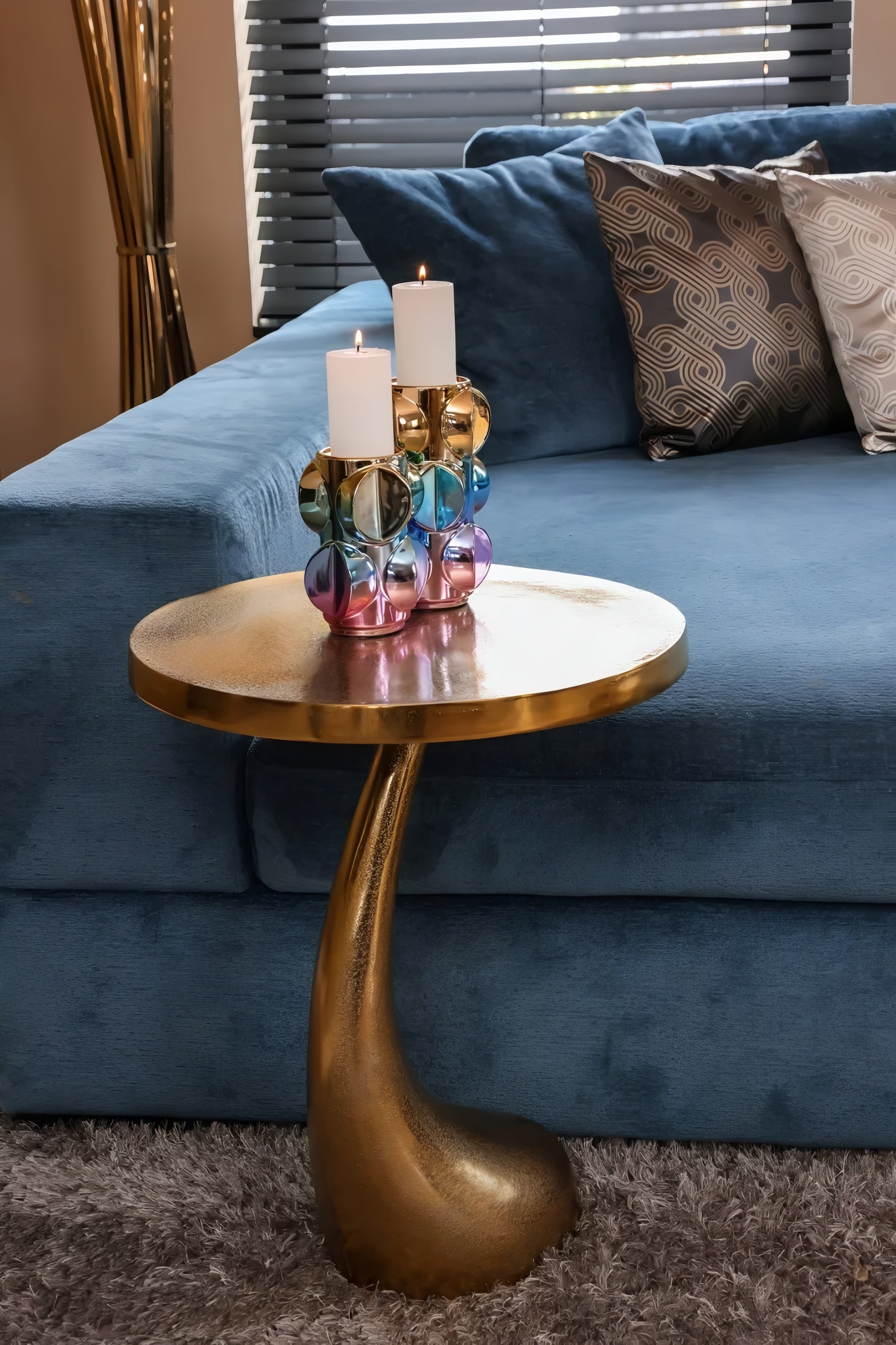 DOLPHIN gold side table