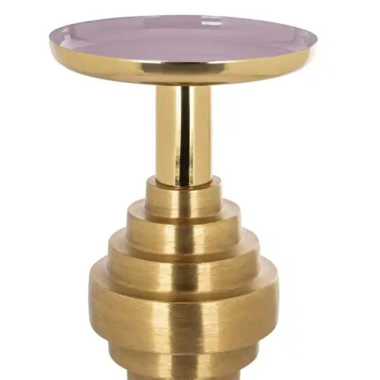Zijtafel EMPIRE paarse blad met gouden accenten