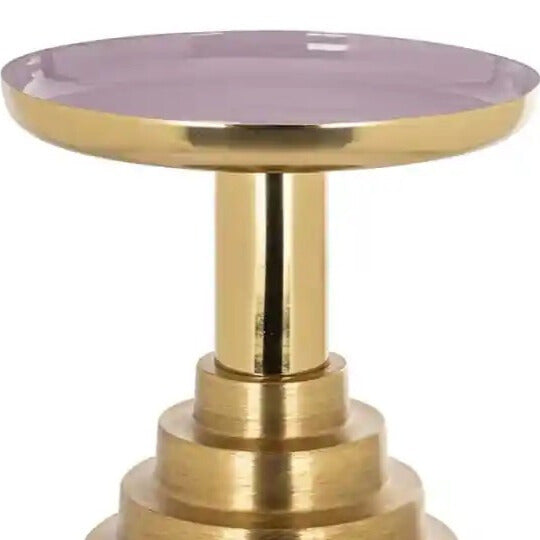 Zijtafel EMPIRE paarse blad met gouden accenten