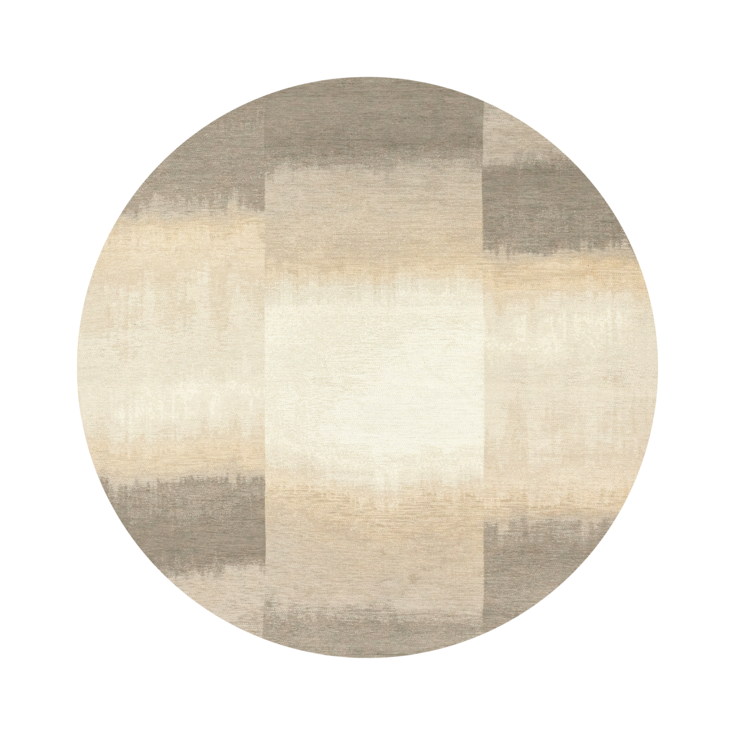 Runder Teppich SENDAI beige mit braunem Muster