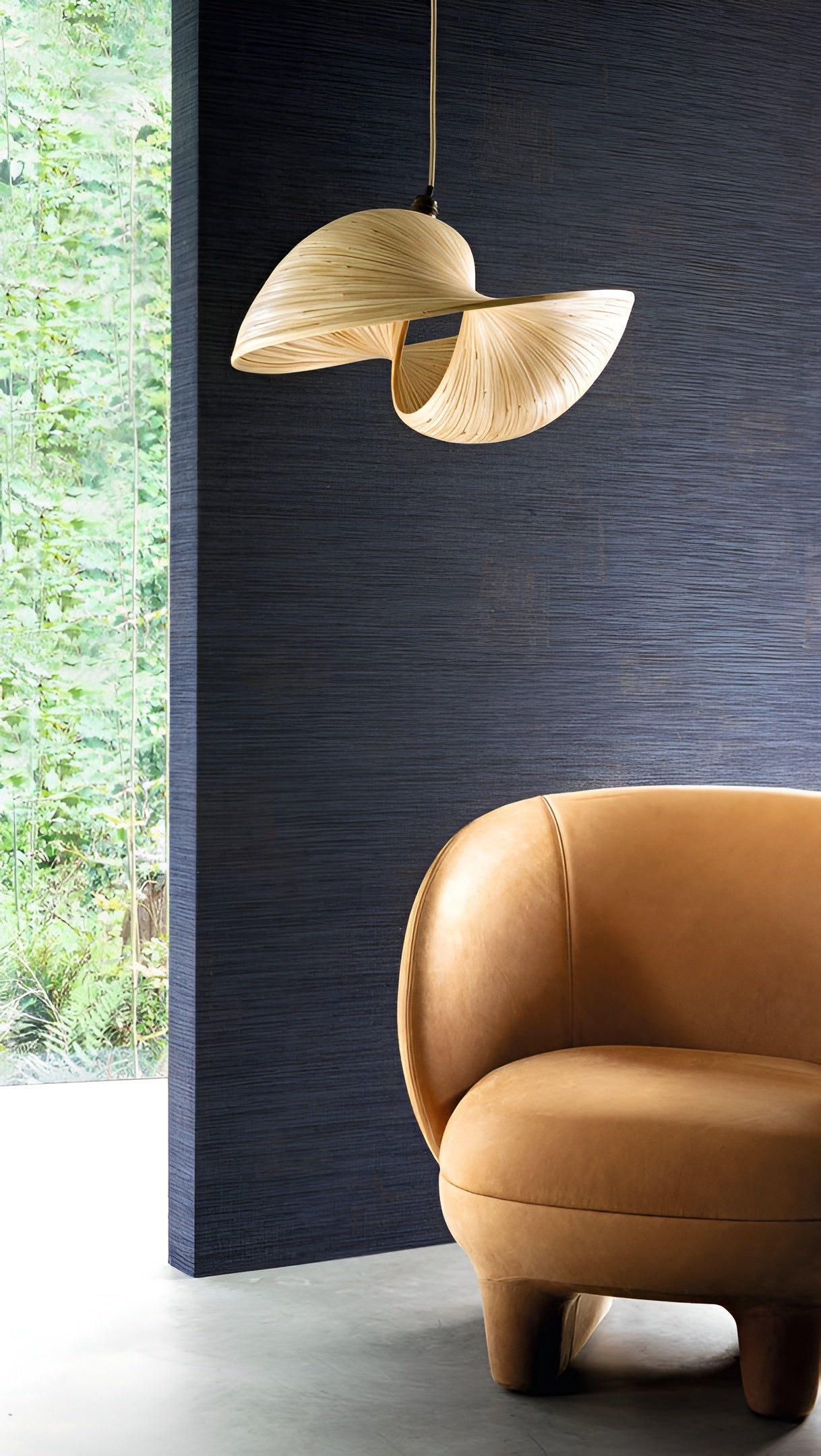 Structural textile wallpaper imitating canvas ORCADE - Tobacco brown