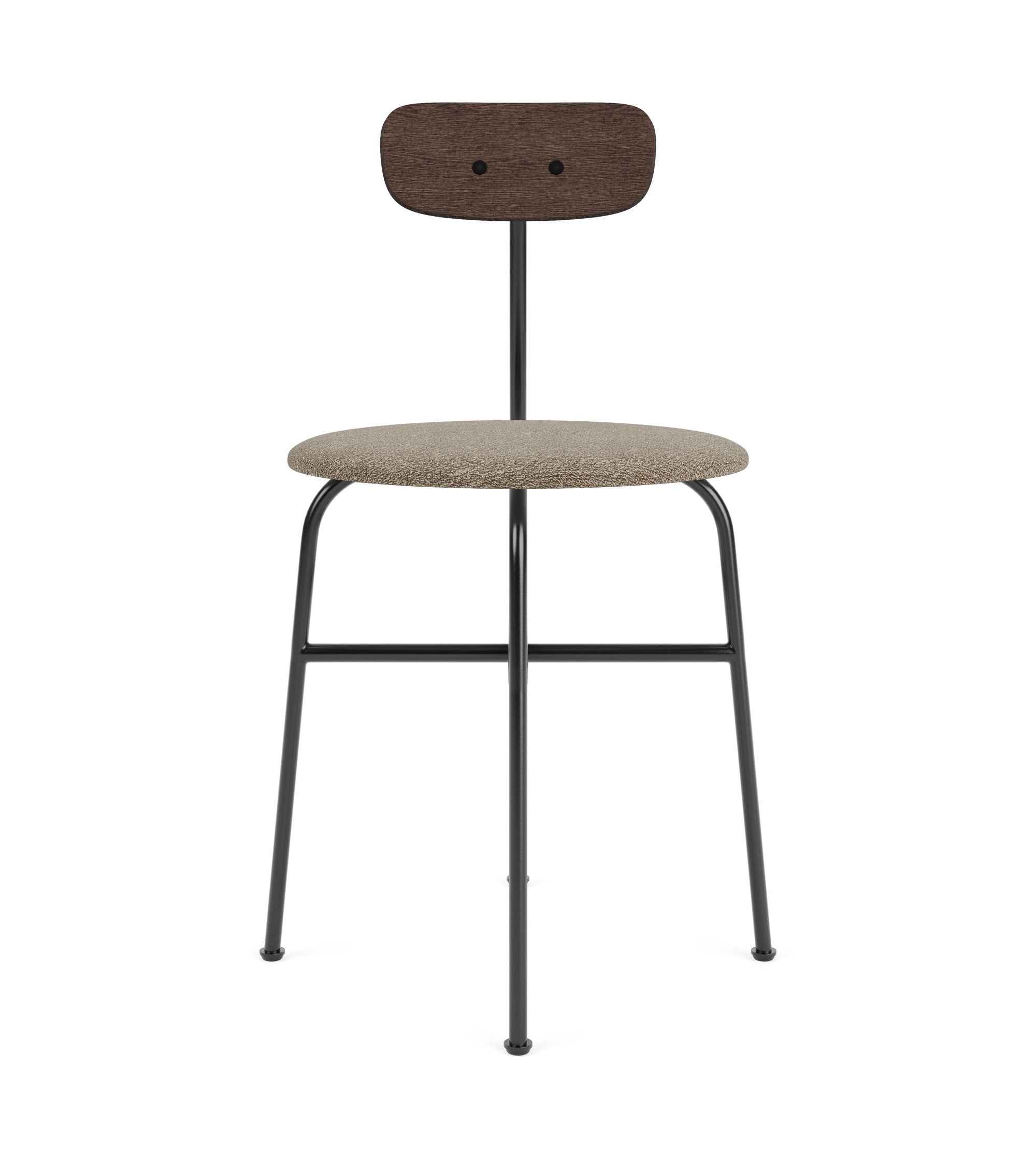 Stoel AFTEROOM donker eikenfineer met beige gestofferde zitting