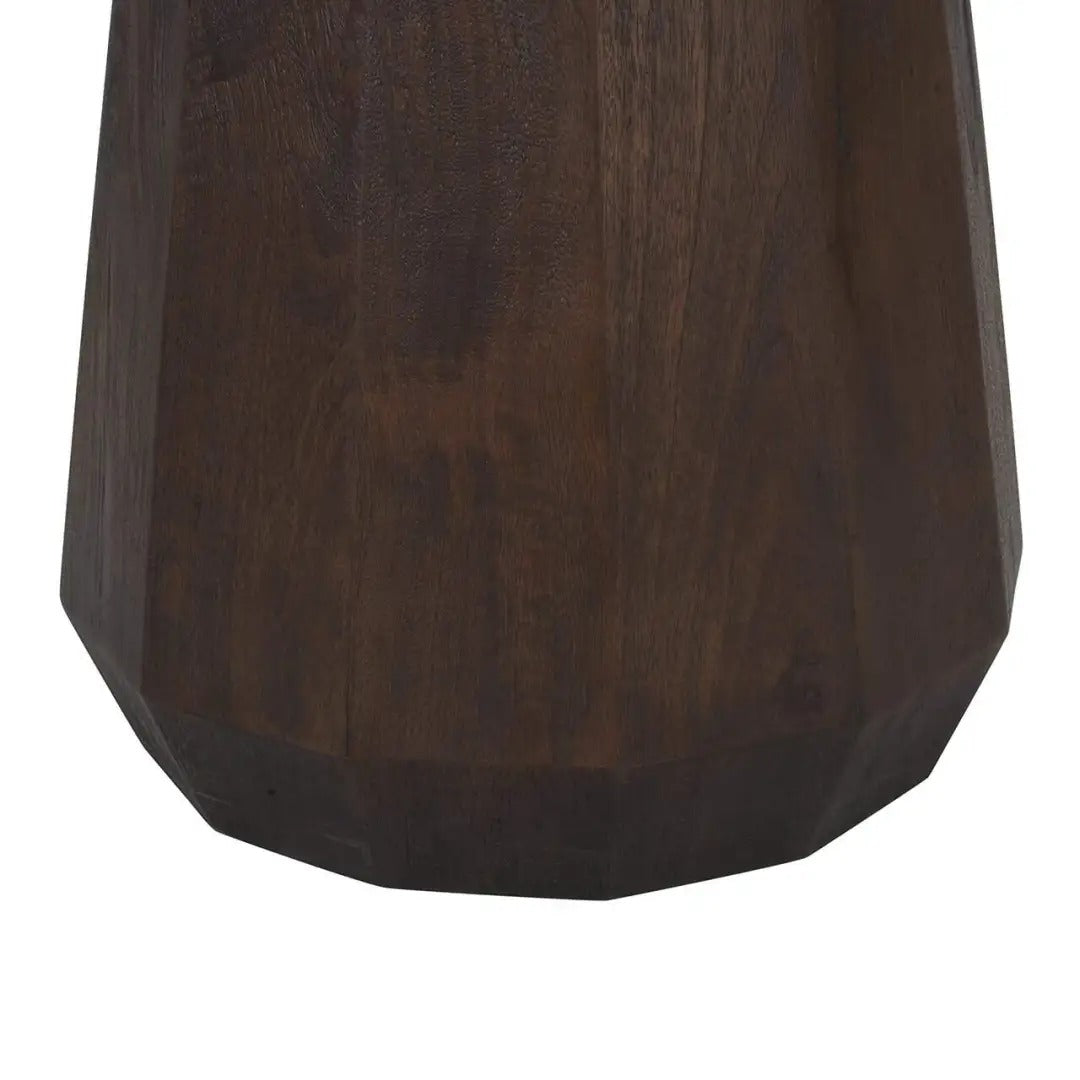 Runder Tisch OBEROY Marmor mit braunem Mangoholz