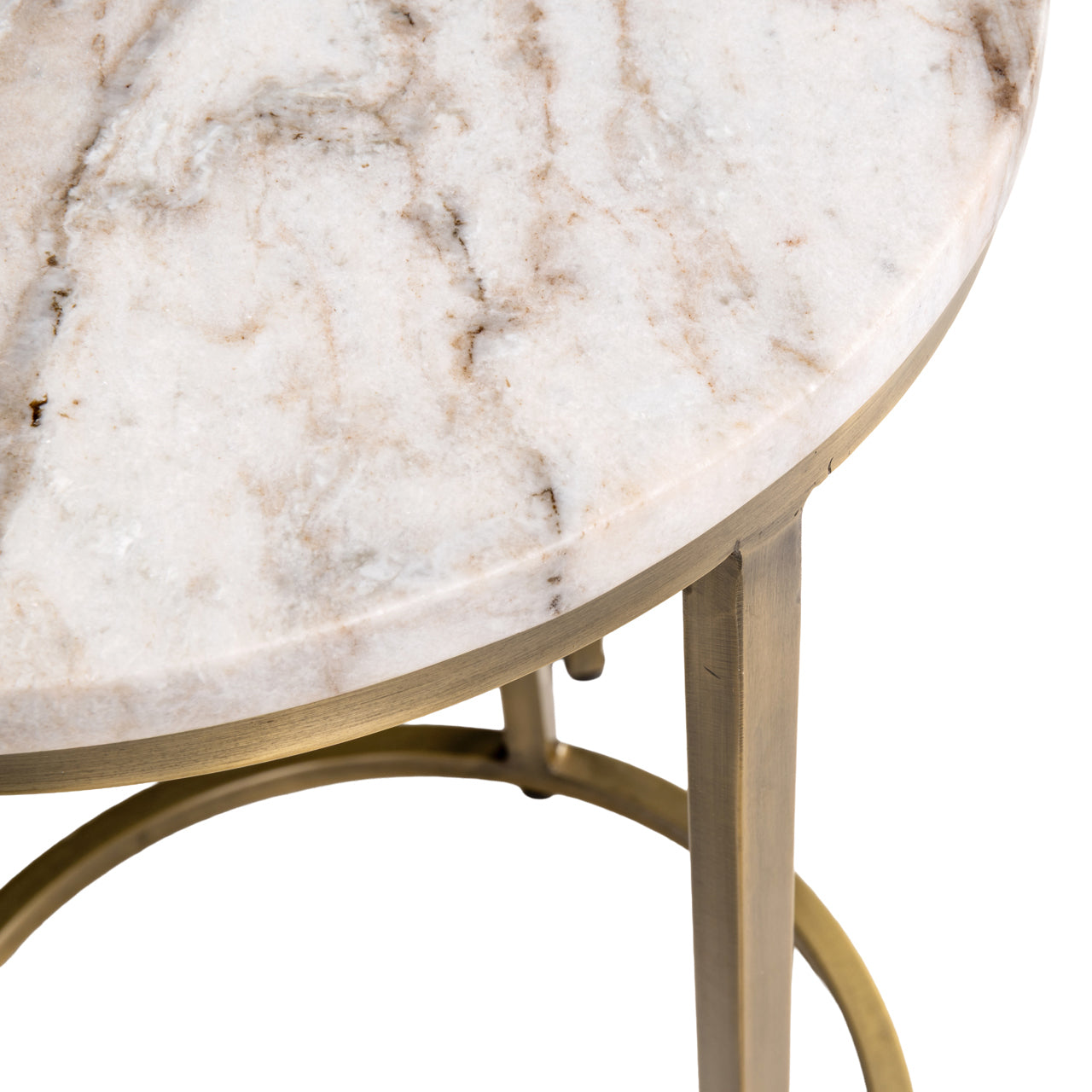 Seitentisch-Set BOTTEGA gold mit Marmorplatte