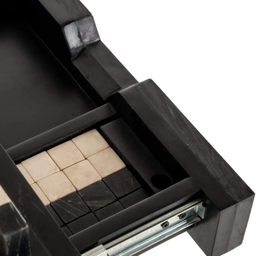 Zijtafel met ingebouwde schaakbord DAVOS zwart