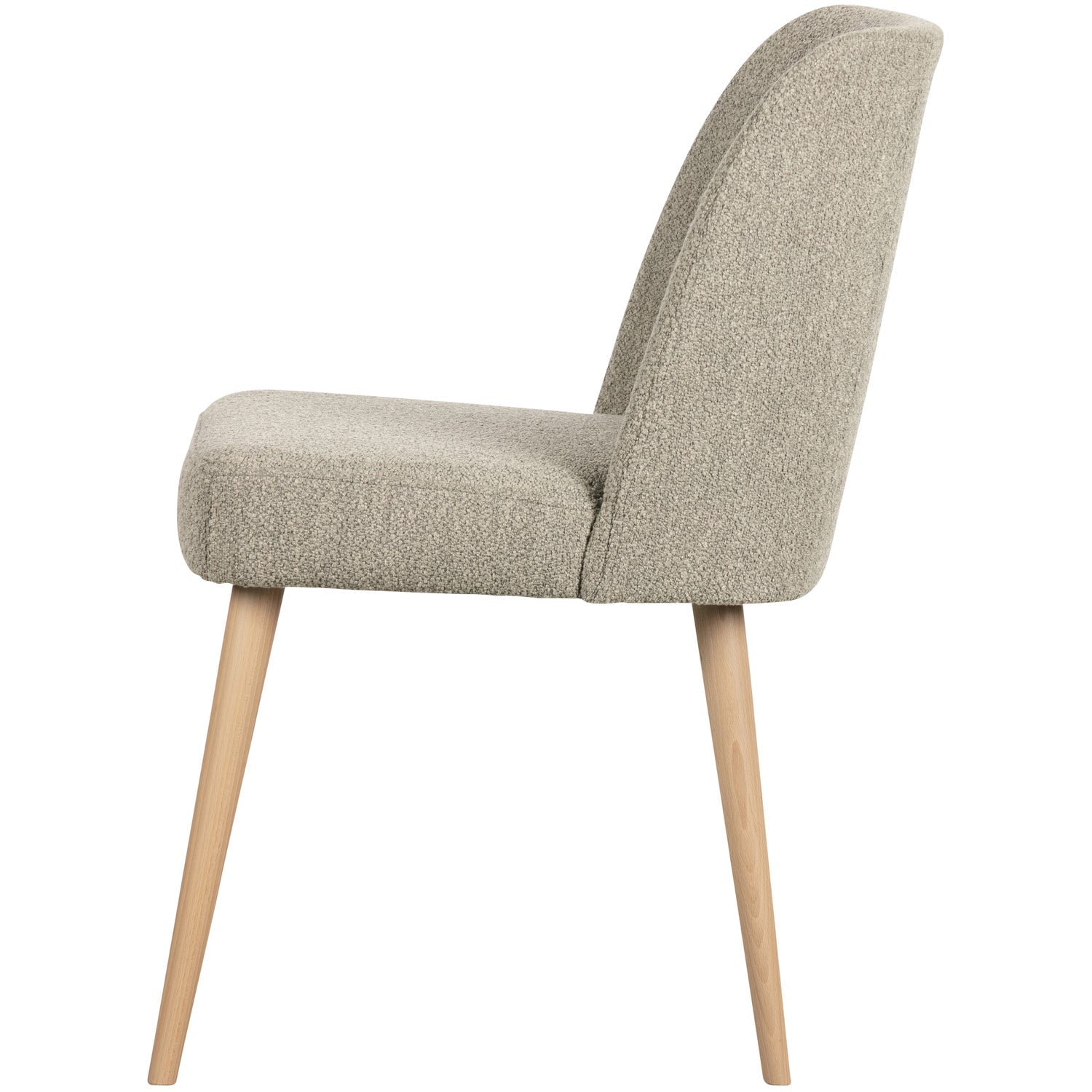 Krzesło FORCE beżowy bouclé – drewno