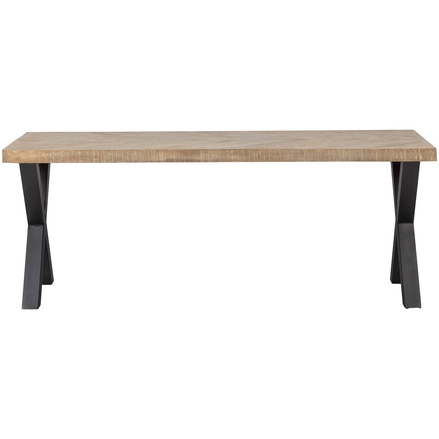 Herringbone Table TABLO mango wood with X-shaped base