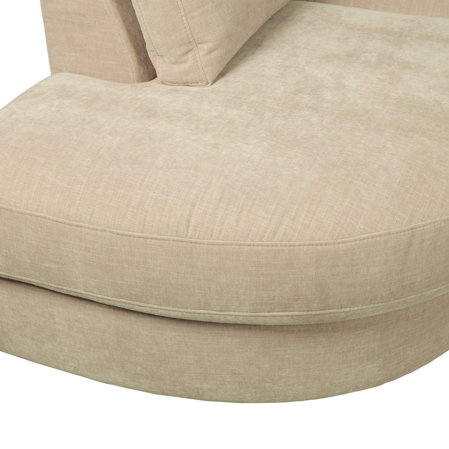 Sofa FAMILY - moduł otwarty lewostronny piaskowy do salonu – styl minimalistyczny