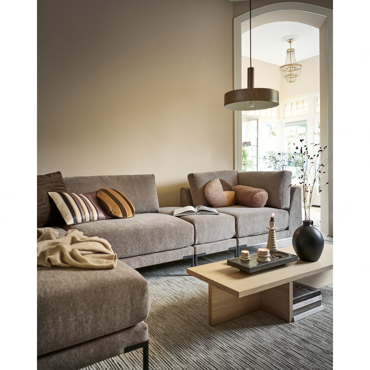 Sofa COUPLE - hoekmodule taupe