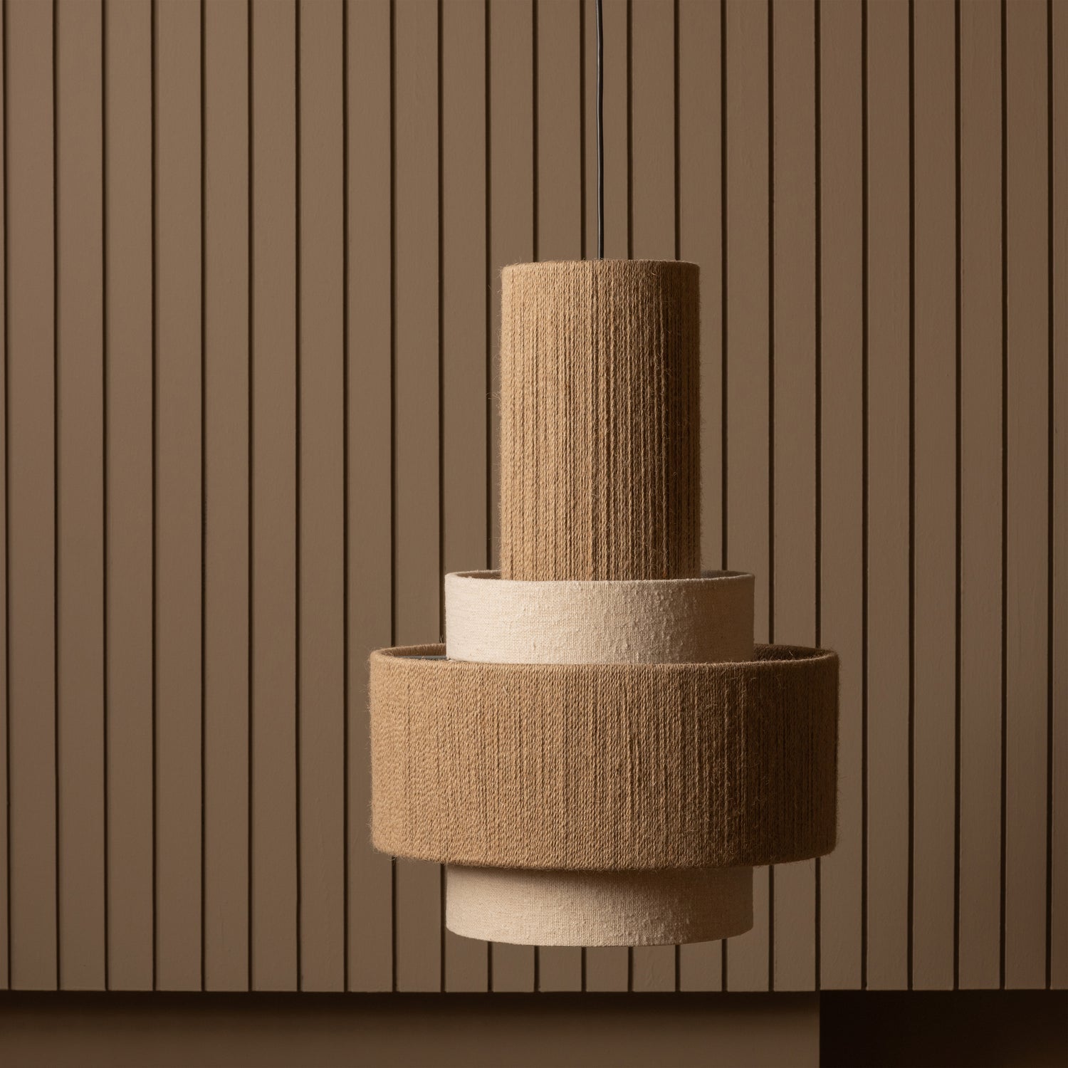 Peeling lamp pelle beige rope