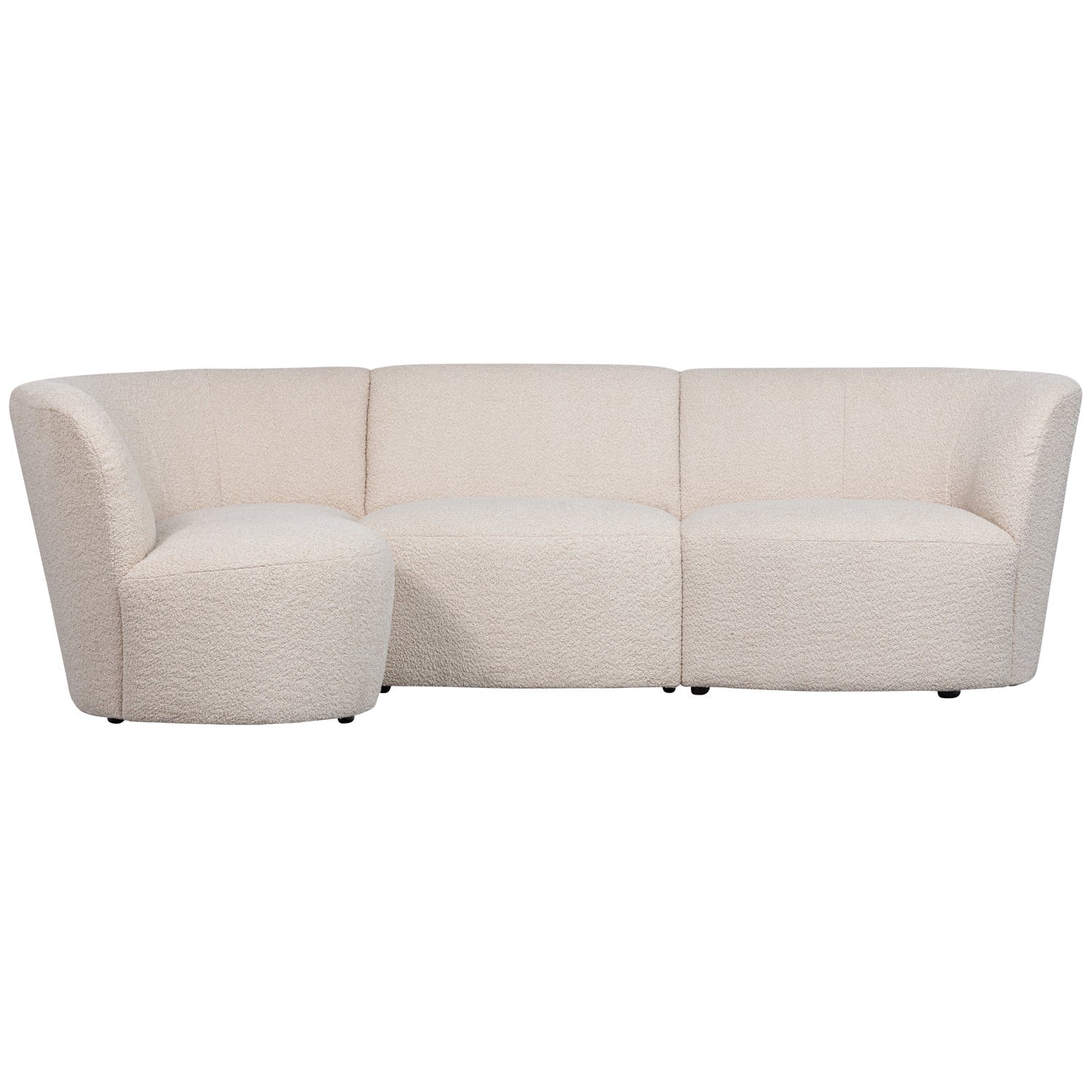 Narożnik lewostronny COCO kremowy boucle – tkanina bouclé