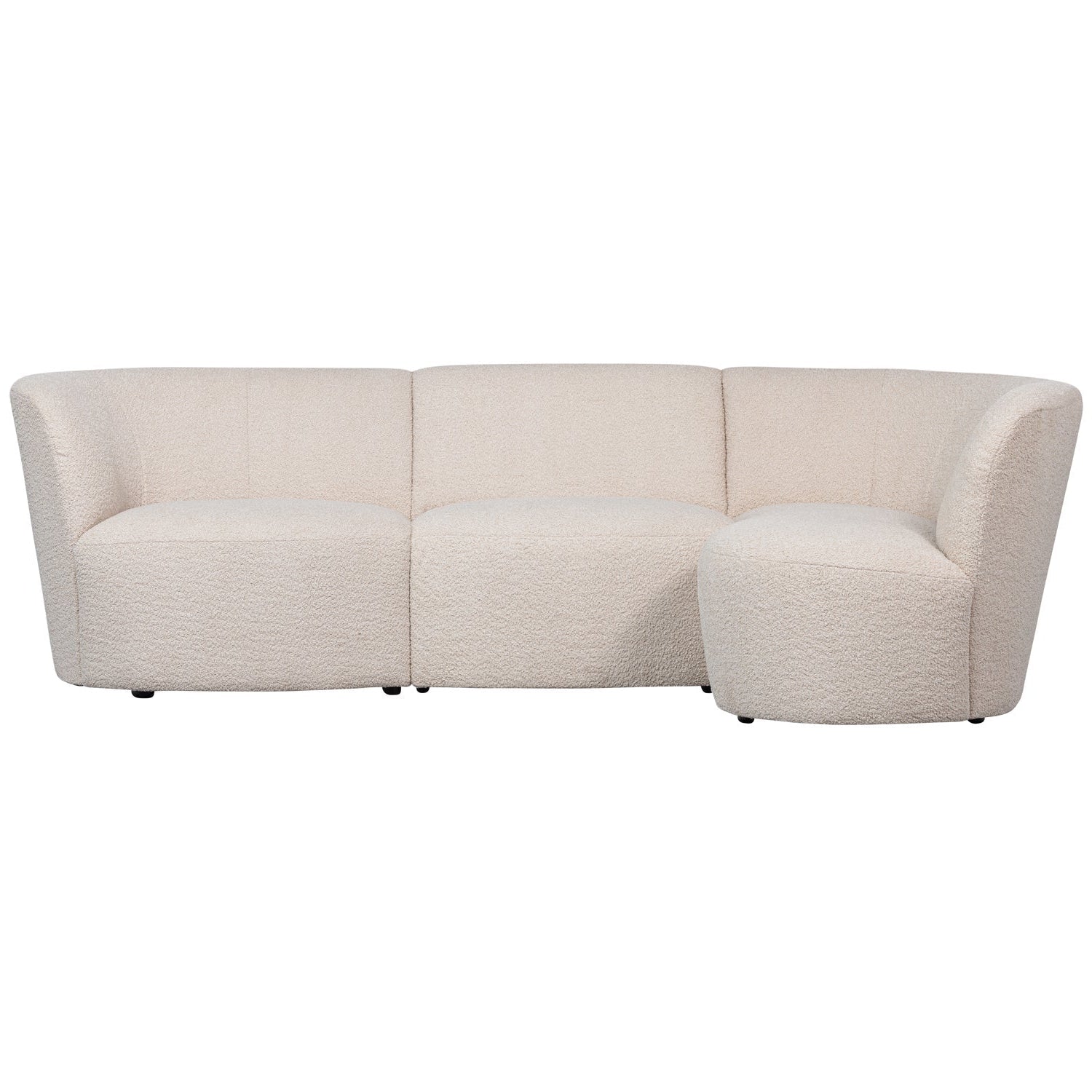 Rechthoekige bank COCO crèmekleurige boucle