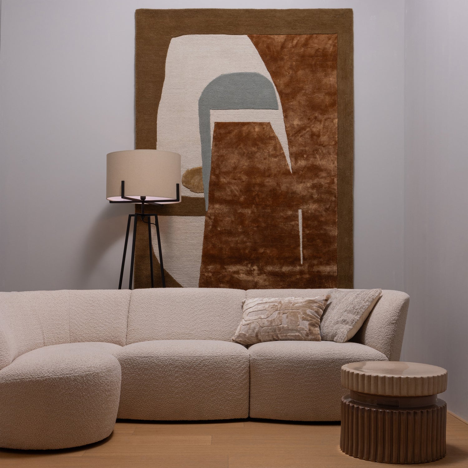 Narożnik lewostronny COCO kremowy boucle – sofa narożna