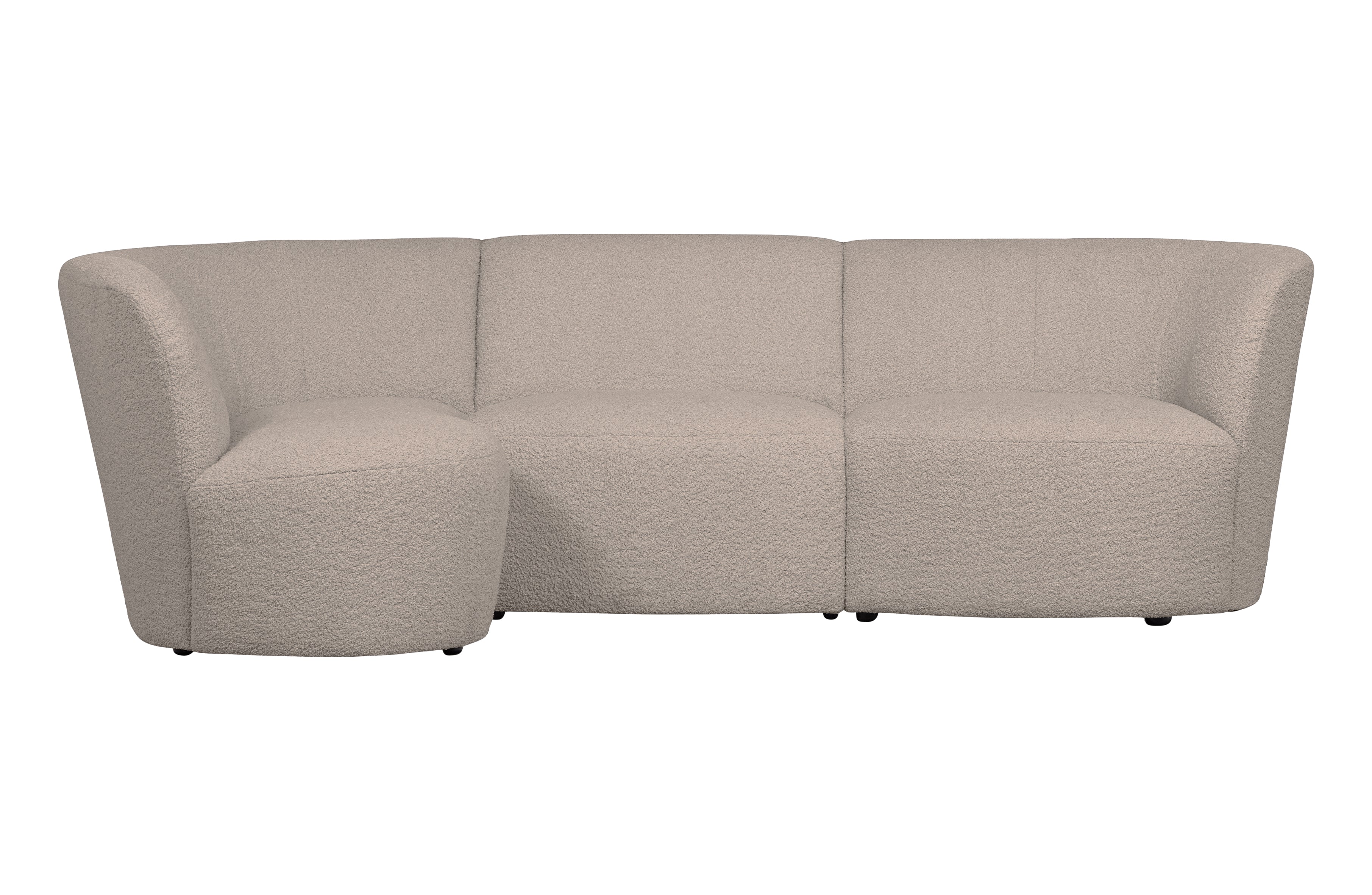 Left-facing COCO corner sofa in sandy boucle