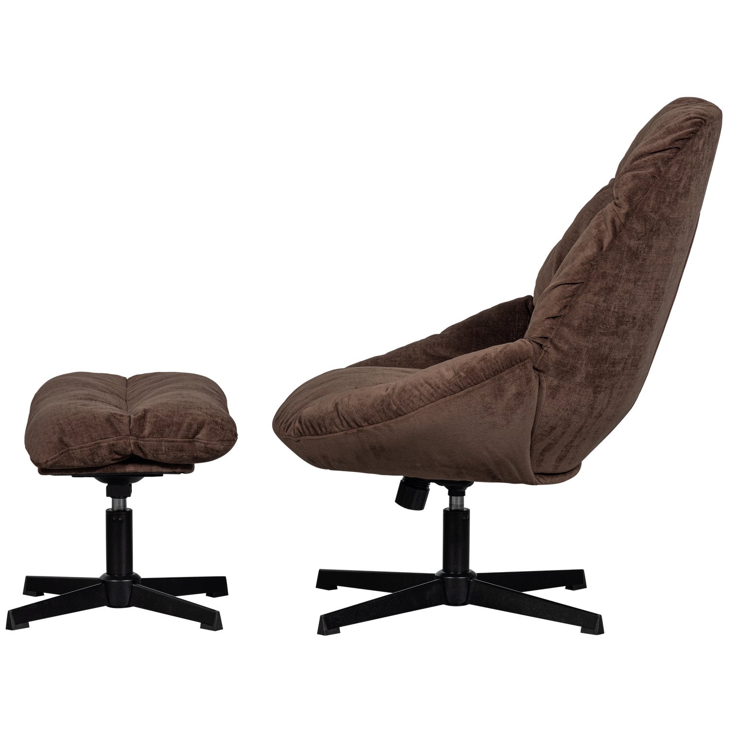 Fauteuil met voetensteun YARO koffiebruin
