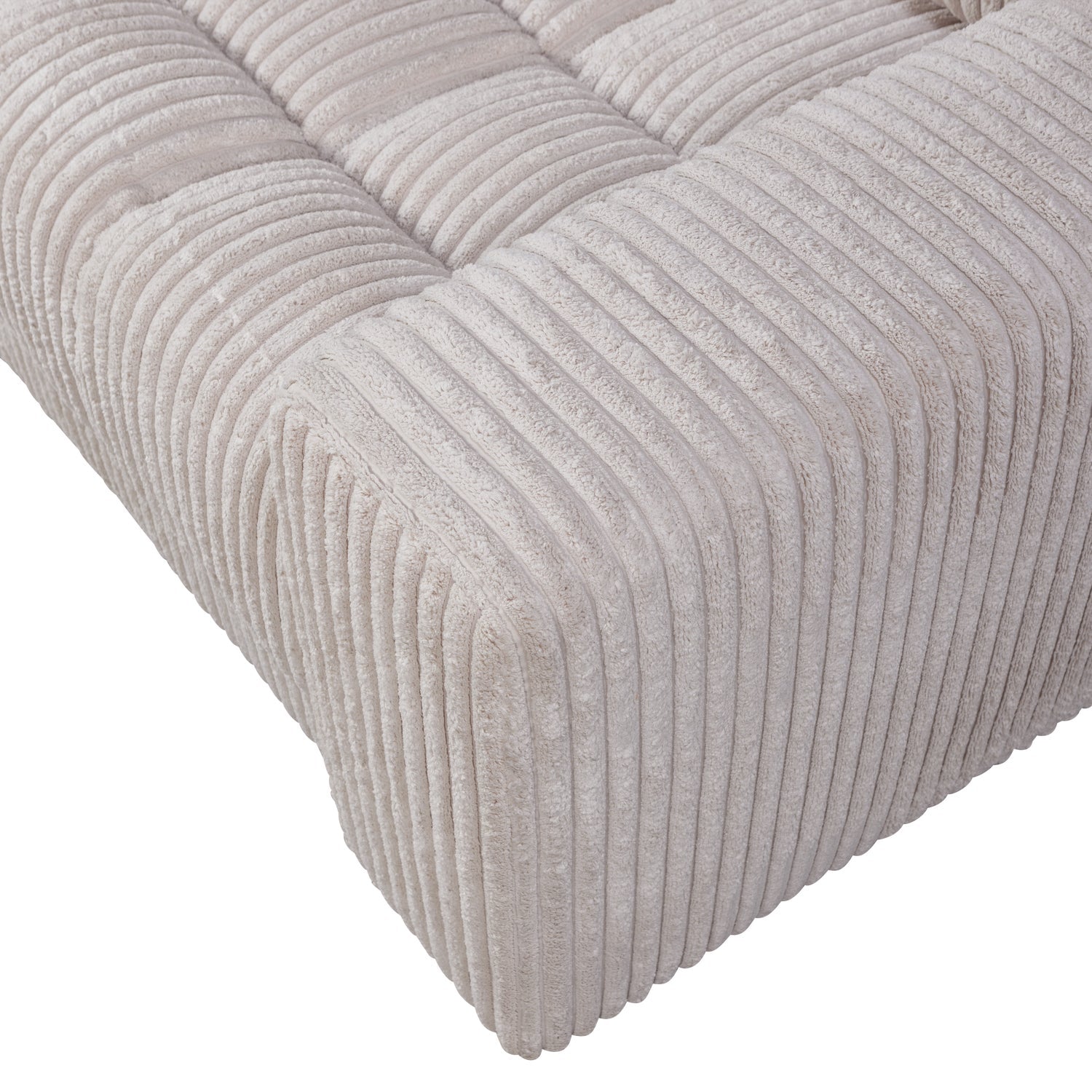 SECOND DATE cream corduroy loveseat sofa