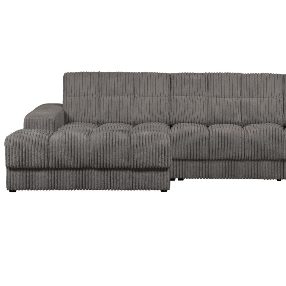 Left-sided corner sofa SECOND DATE gray corduroy
