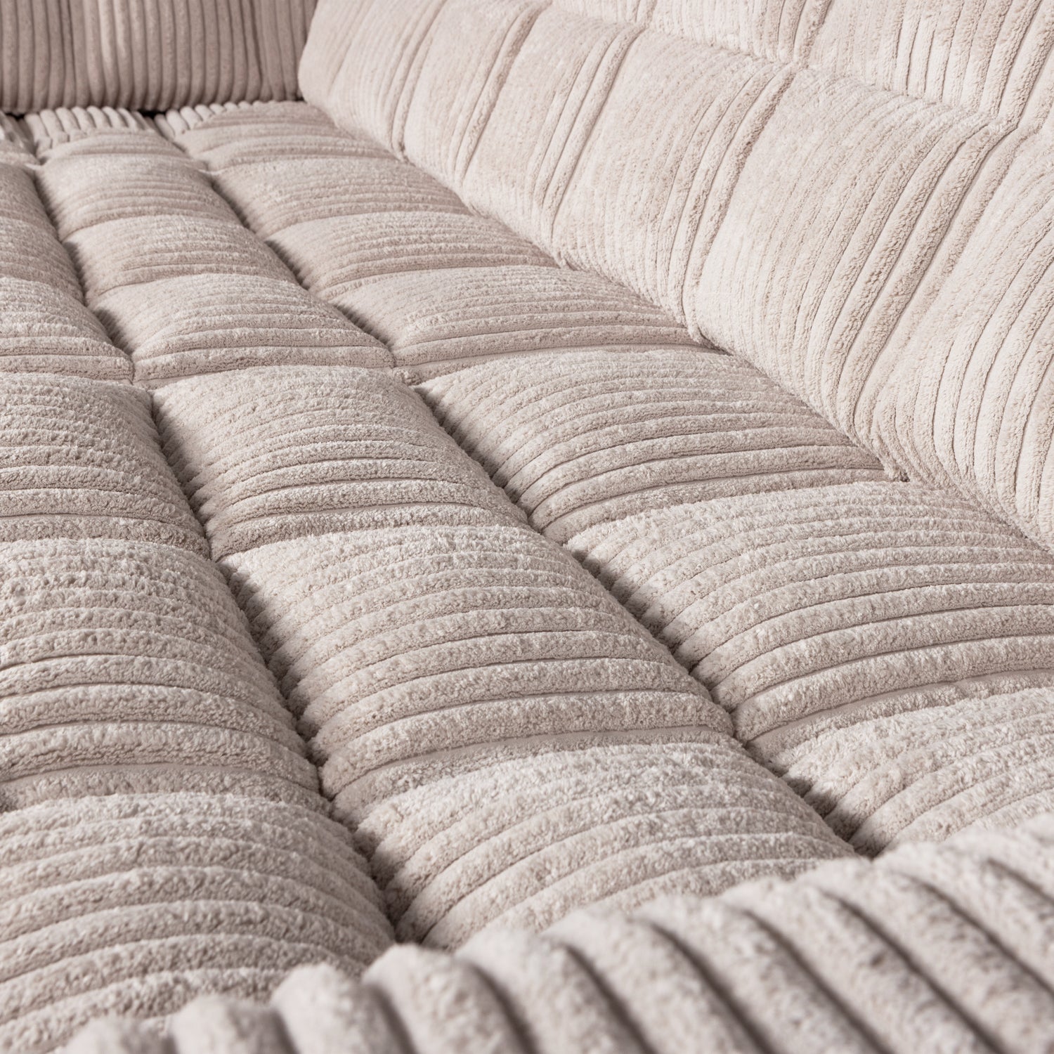 Left-facing corner sofa SECOND DATE cream corduroy