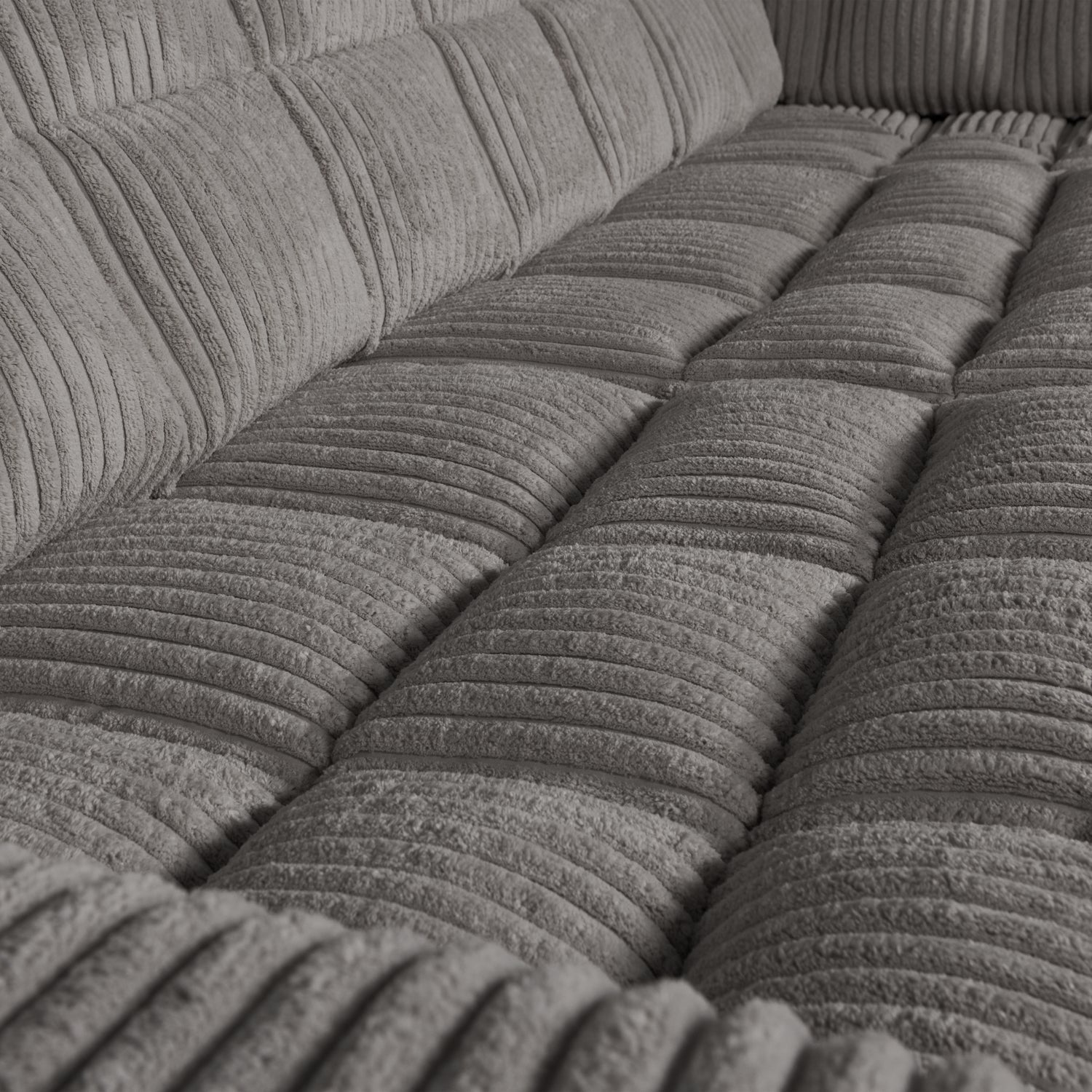 Sofa narożna prawostronna SECOND DATE szary sztruks – styl nowoczesny