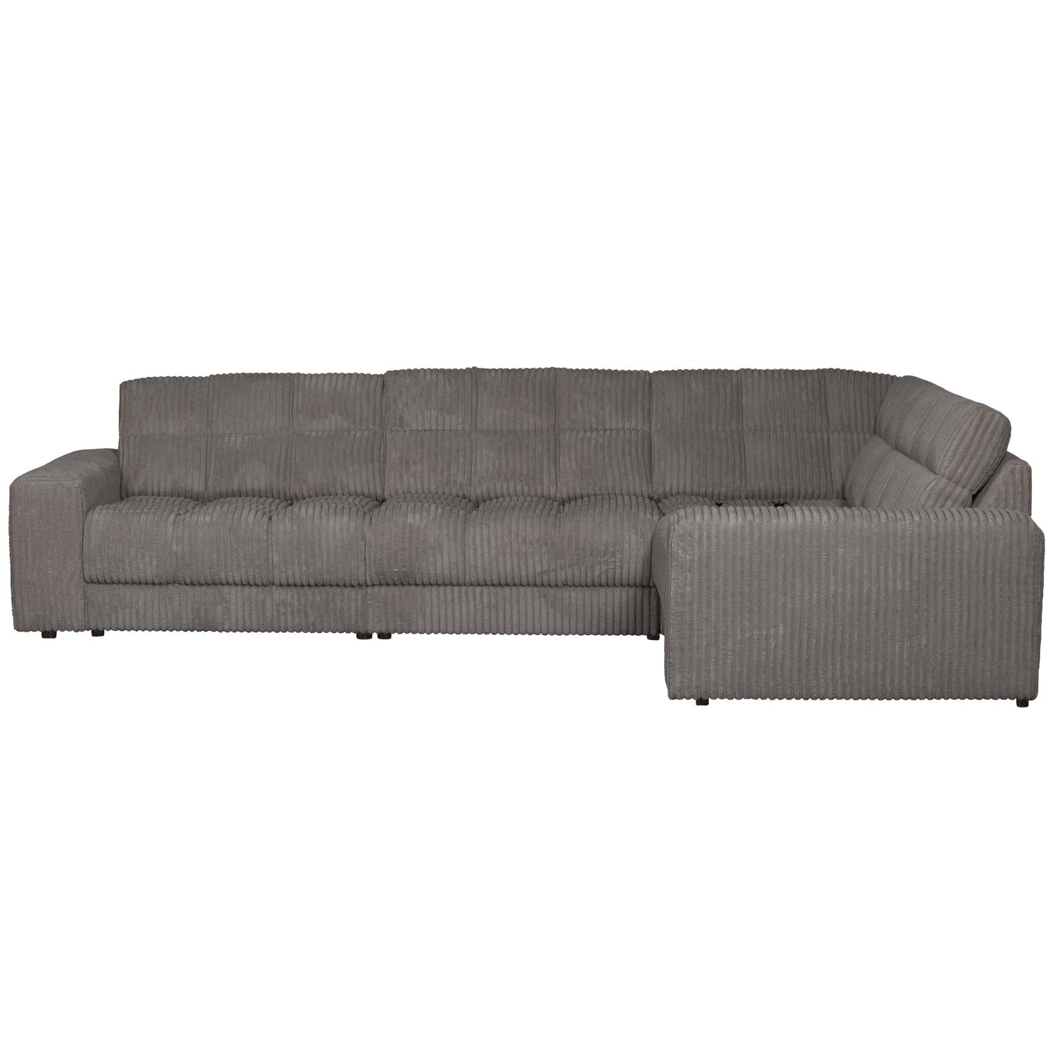 Sofa narożna prawostronna SECOND DATE szary sztruks do salonu