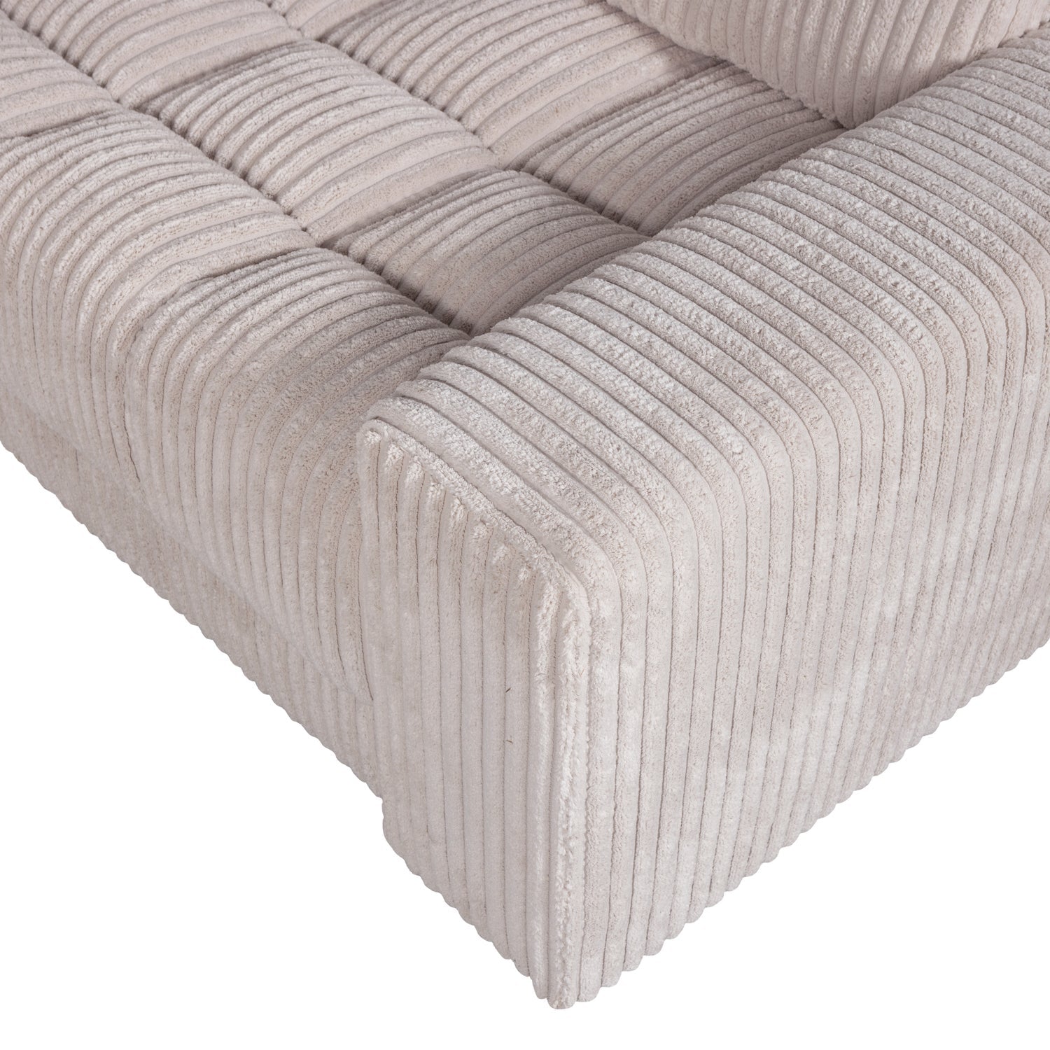 Sofa narożna prawostronna SECOND DATE kremowy sztruks do salonu – styl nowoczesny