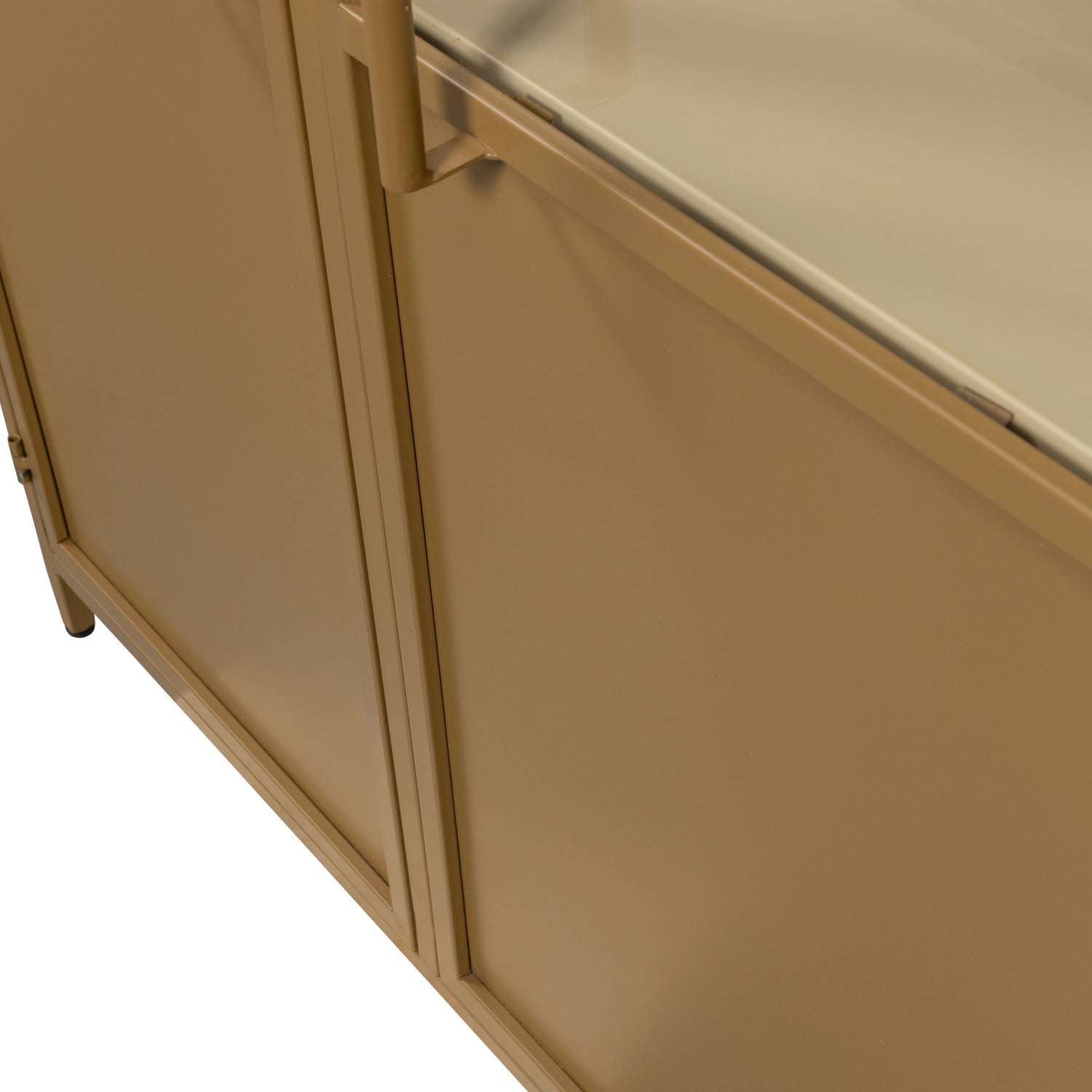 Honingkleurige 2-deurs vitrinekast EXHIBIT