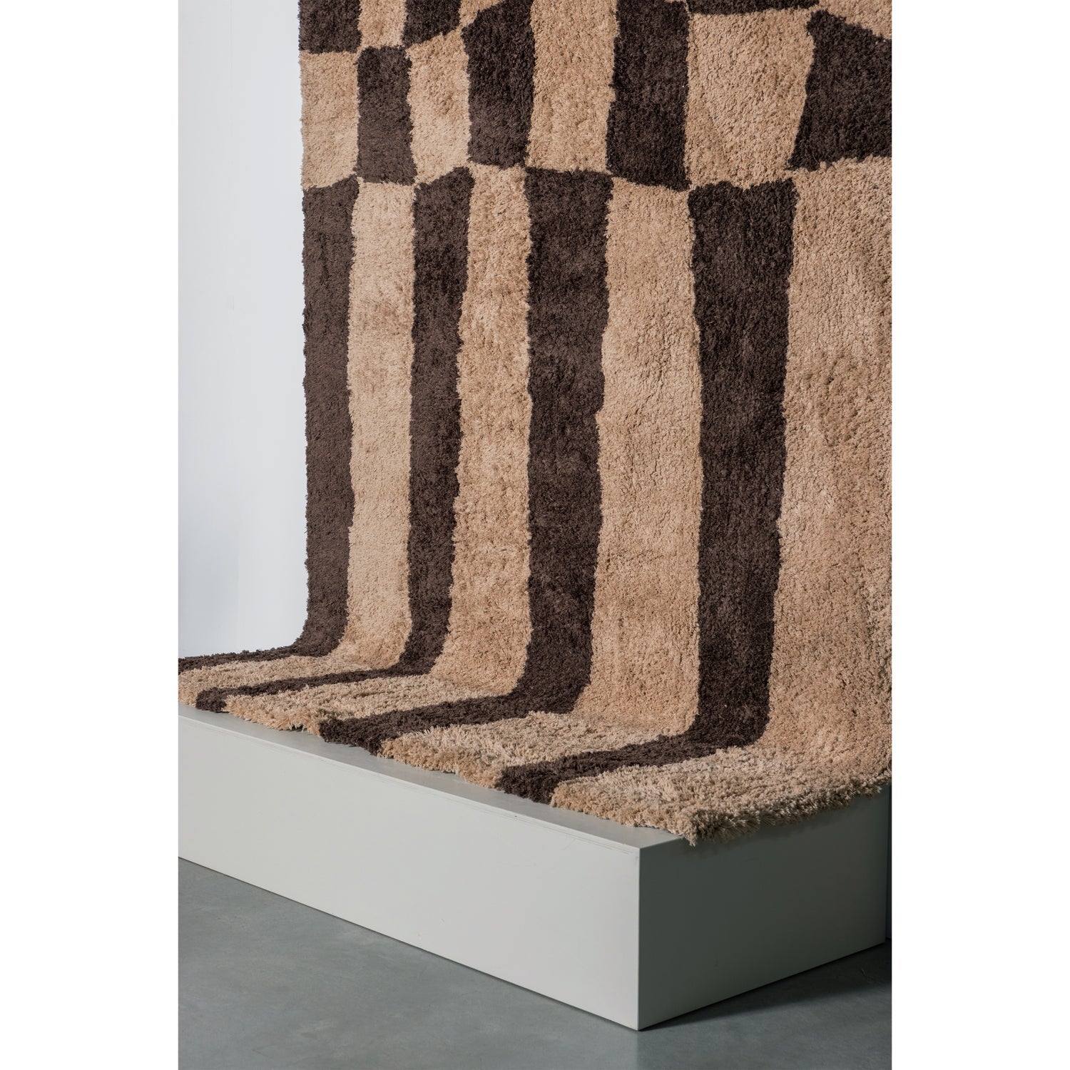 FAFA brown long pile rug with beige
