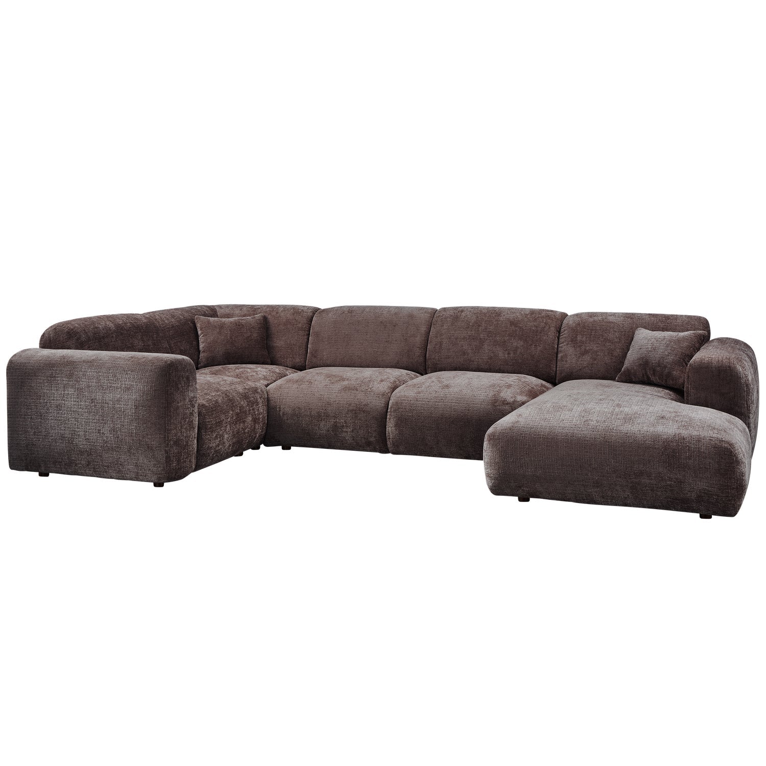 Panorama-Ecksofa links CLOUD braun