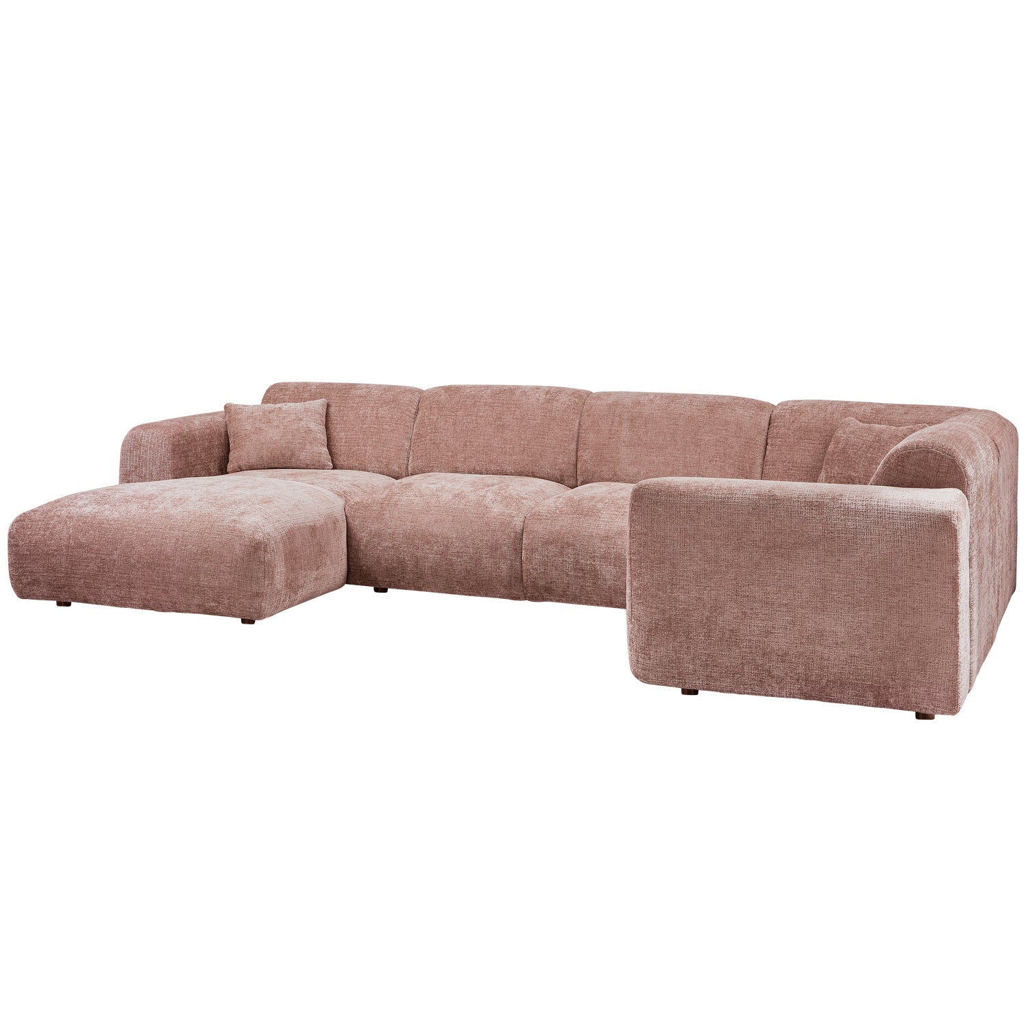 Right-facing panoramic corner sofa CLOUD pink