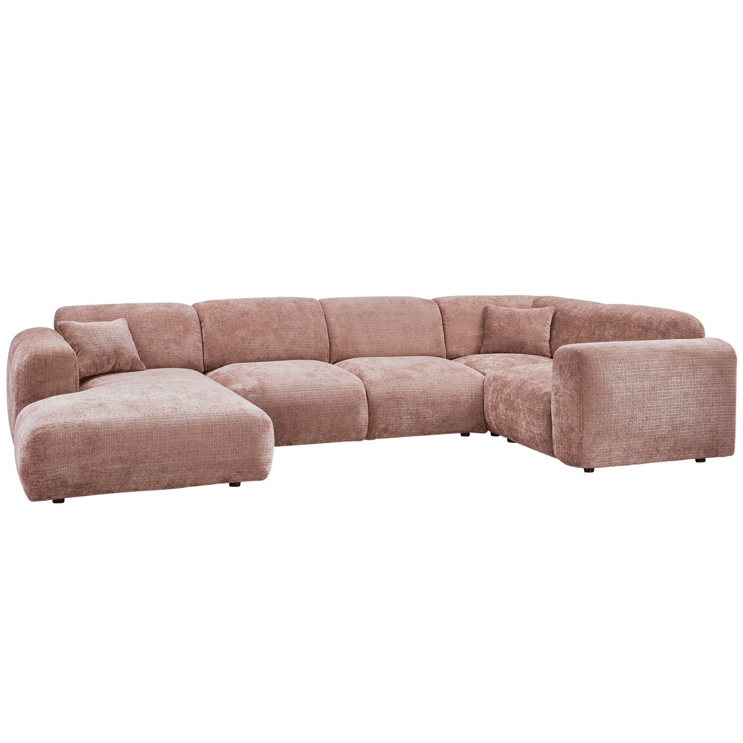 Right-facing panoramic corner sofa CLOUD pink