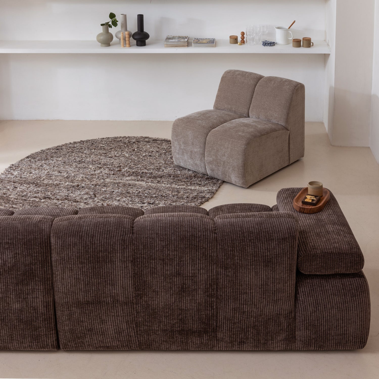 Armchair / MOJO module ecru corduroy