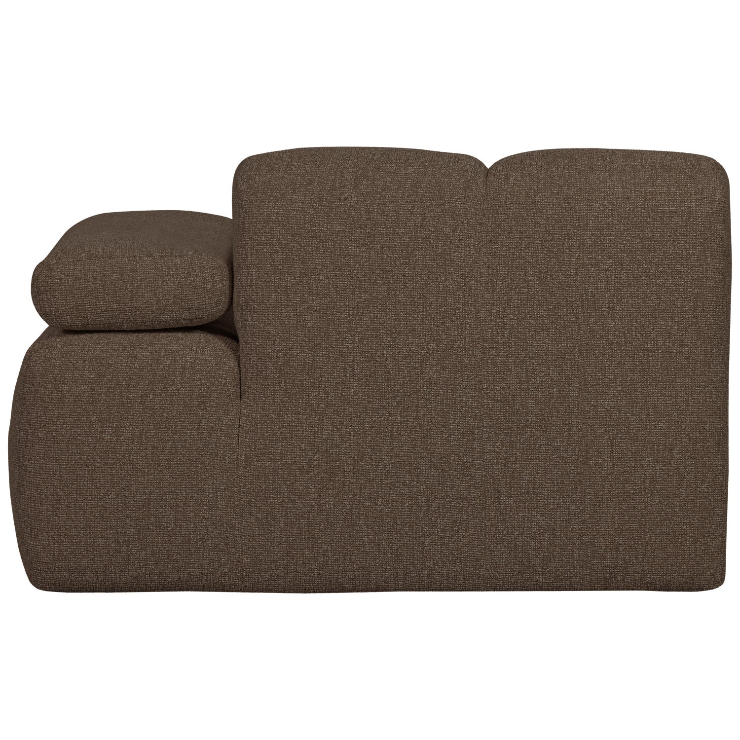 Modulares Sofa MOJO - rechte Element in dunkelbraunem Bouclé