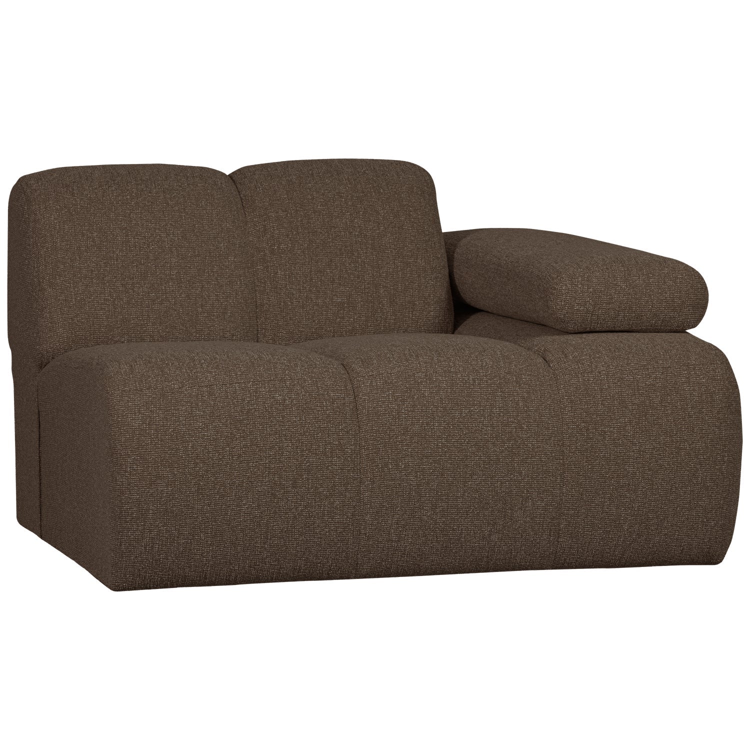 Modulares Sofa MOJO - rechte Element in dunkelbraunem Bouclé